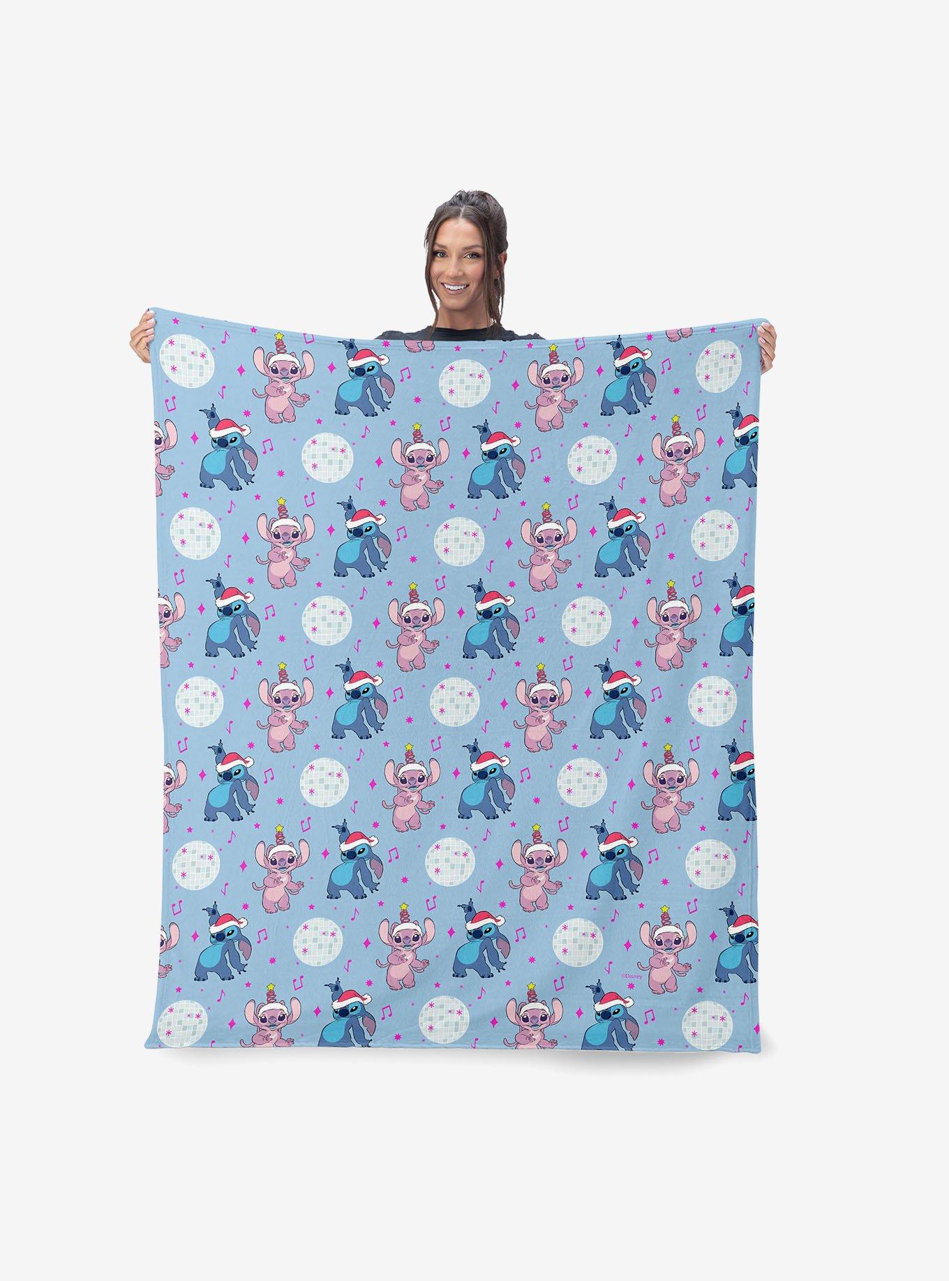 Disney Lilo & Stitch Disco Holiday Silk Touch Sherpa Throw Blanket, , alternate