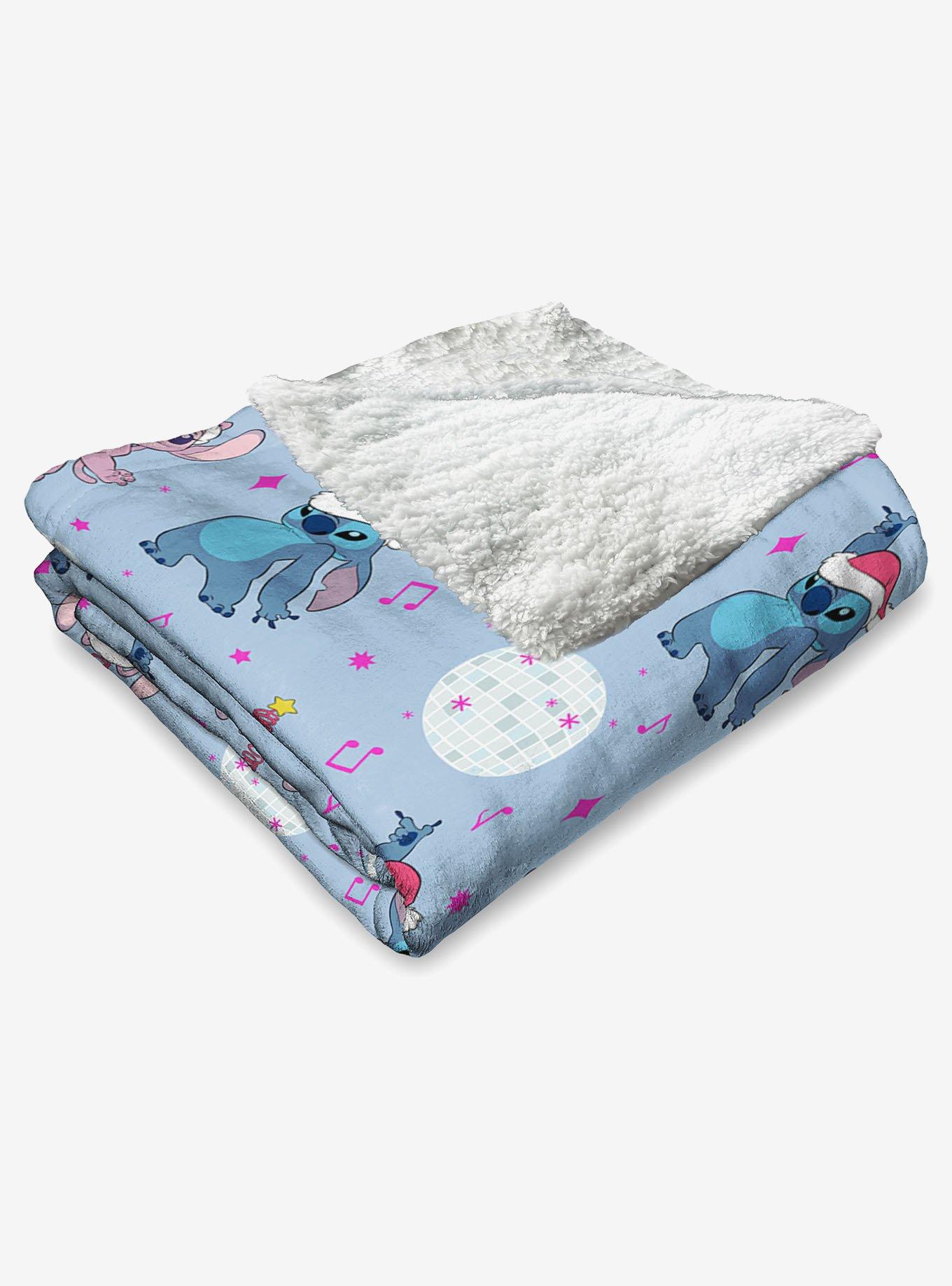 Disney Lilo & Stitch Disco Holiday Silk Touch Sherpa Throw Blanket, , alternate