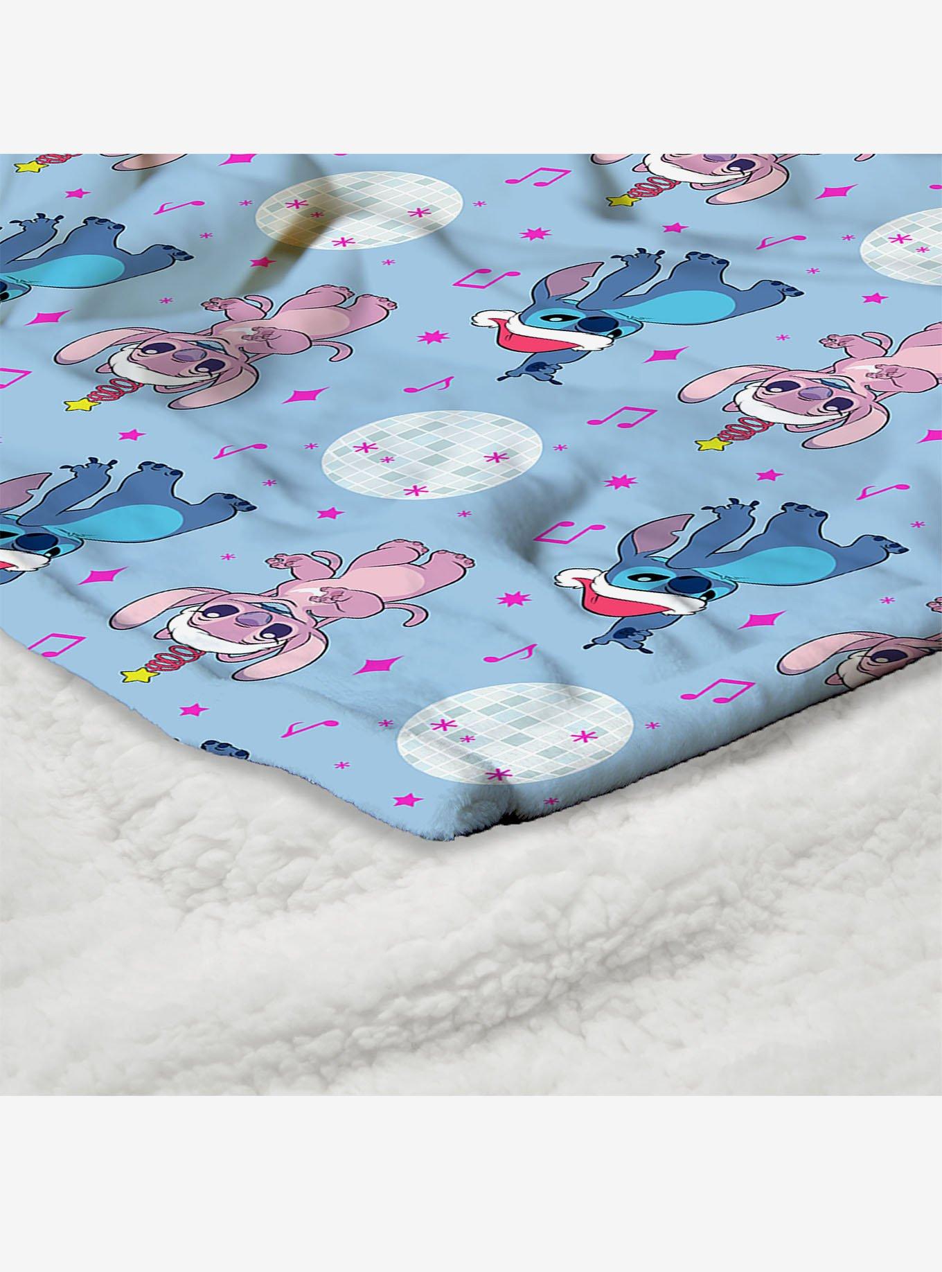 Disney Lilo & Stitch Disco Holiday Silk Touch Sherpa Throw Blanket, , alternate