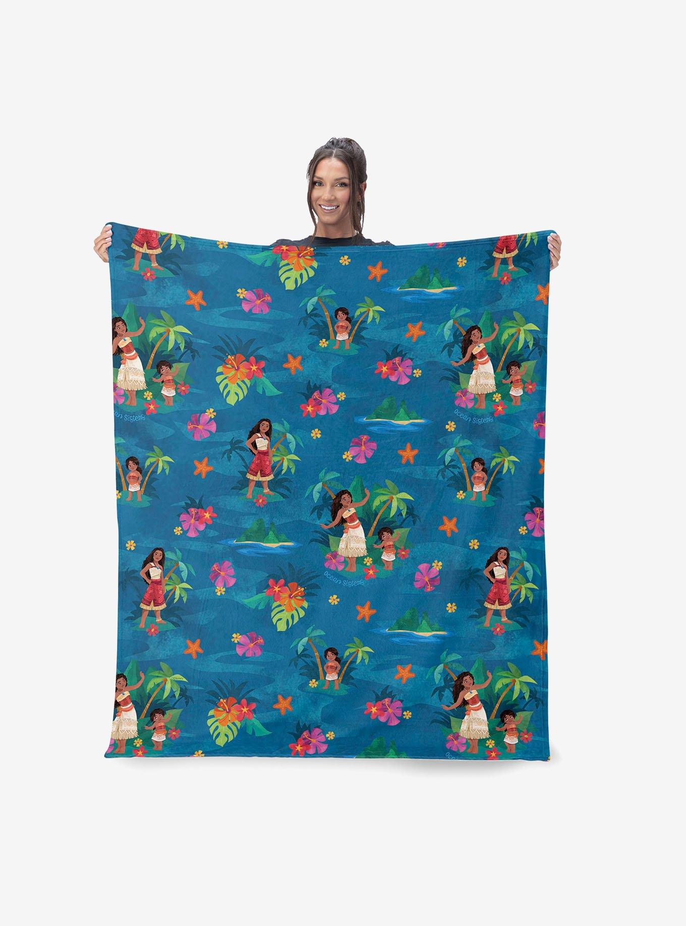 Disney Moana 2 Moana Simea Pattern Silk Touch Sherpa Throw Blanket, , alternate