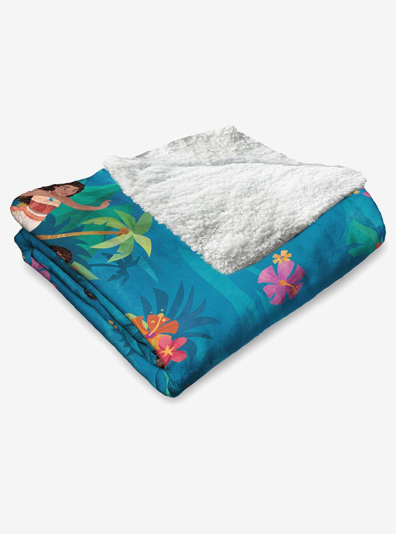 Disney Moana 2 Moana Simea Pattern Silk Touch Sherpa Throw Blanket, , alternate
