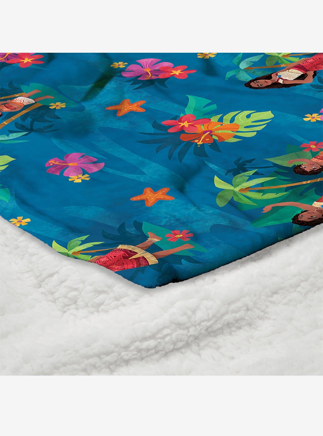 Disney Moana 2 Moana Simea Pattern Silk Touch Sherpa Throw Blanket, , alternate