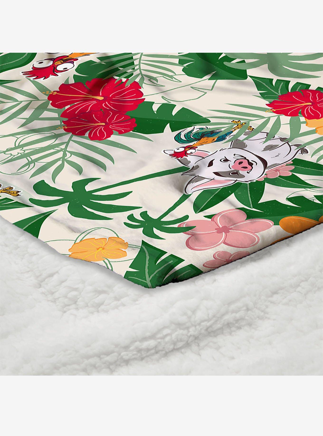 Disney Moana 2 Tropical Paradise Silk Touch Sherpa Throw Blanket, , alternate