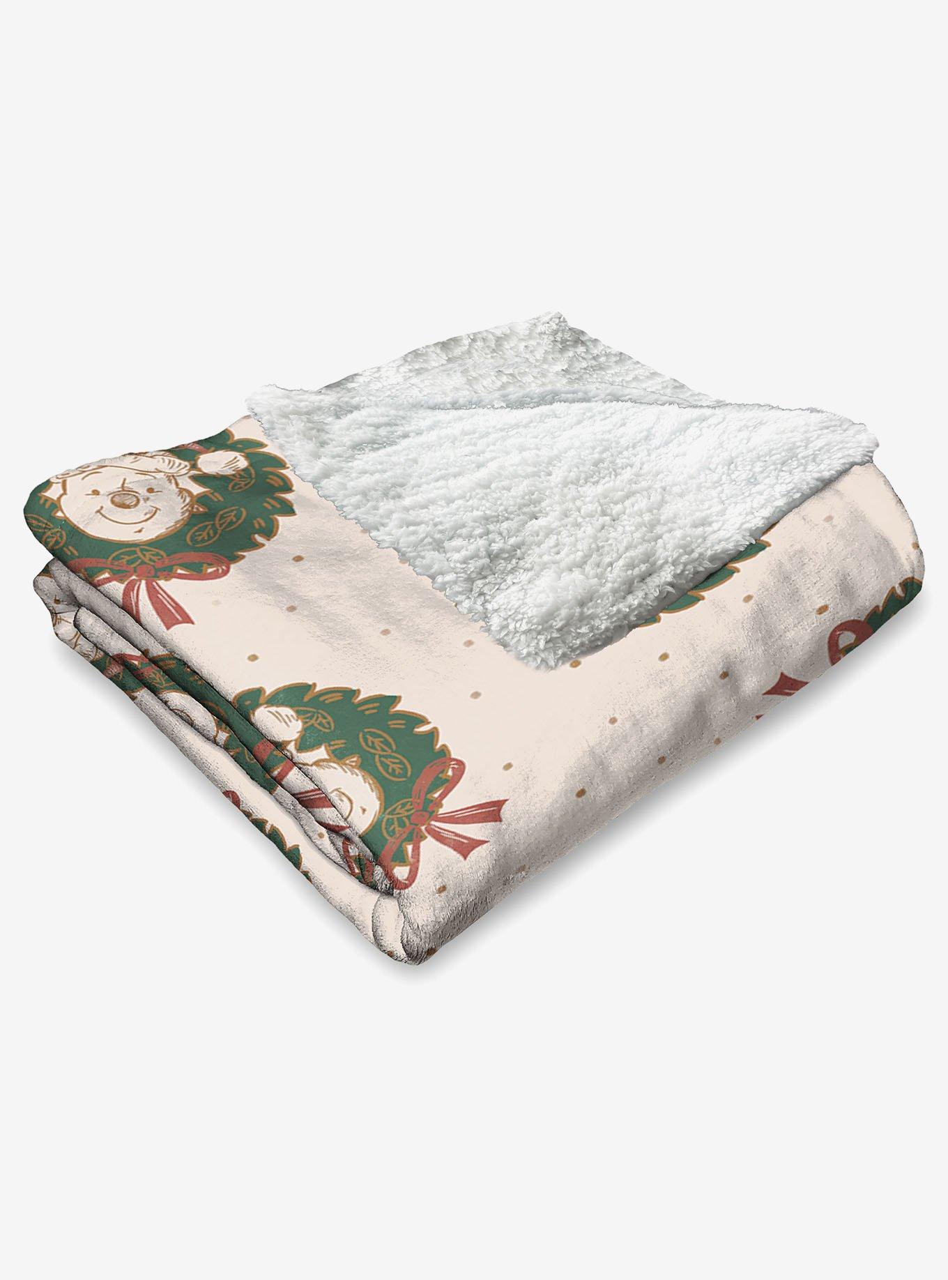 Disney Winnie the Pooh Pooh Wreath Silk Touch Sherpa Throw Blanket, , alternate