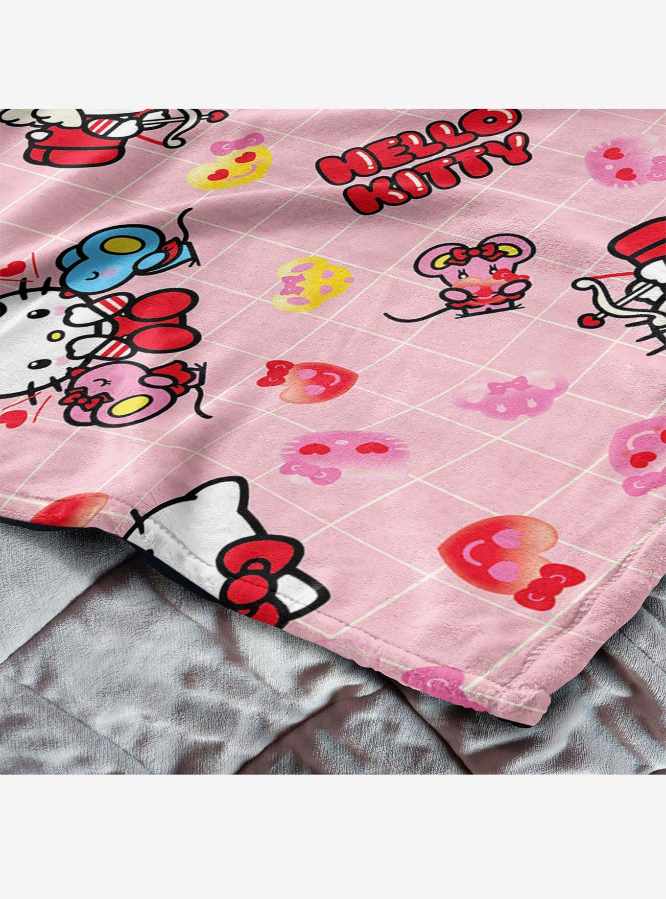 Sanrio Hello?Kitty?Hello?Love Silk Touch Throw Blanket, , alternate