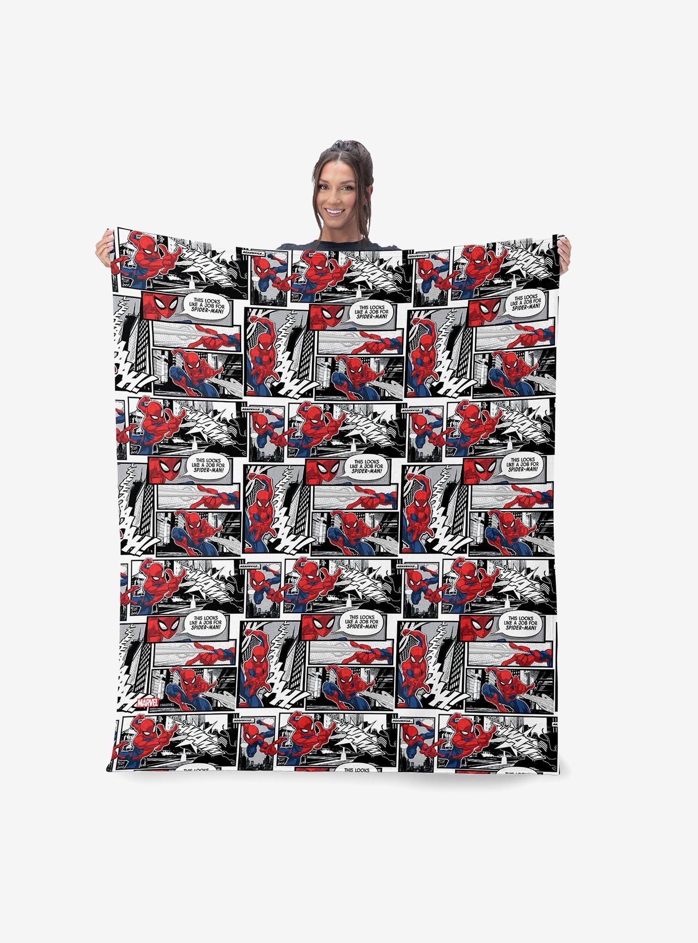 Marvel Spider-Man Comic Pattern 40" Silk Touch Throw Blanket, , hi-res