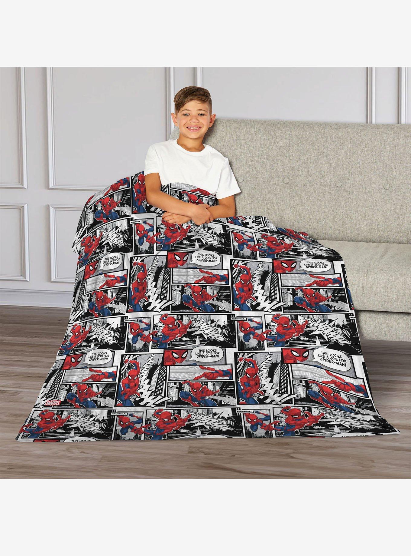 Marvel Spider-Man Comic Pattern 50" Silk Touch Throw Blanket, , alternate