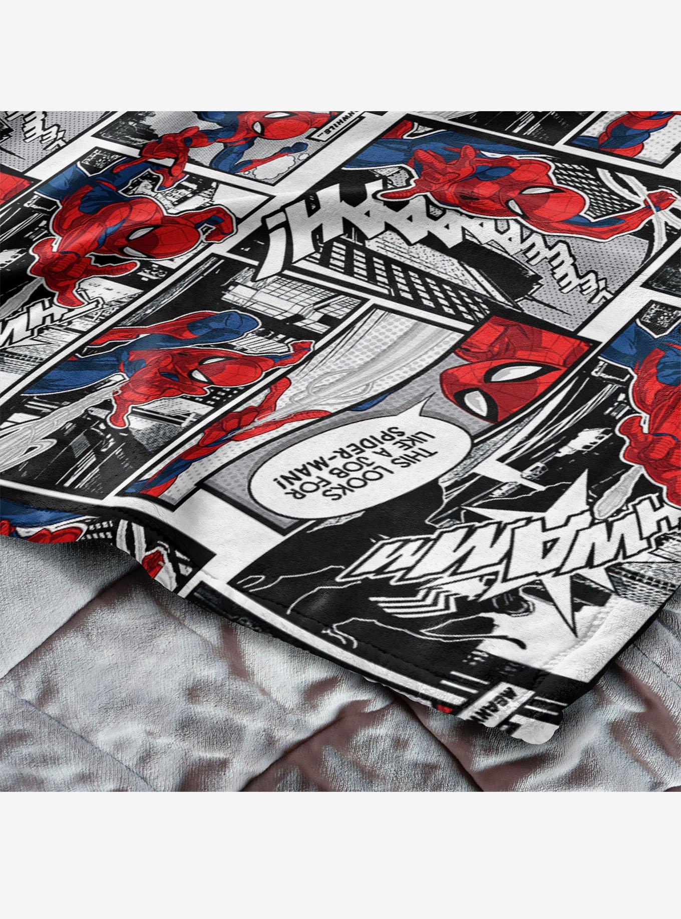 Marvel Spider-Man Comic Pattern 50" Silk Touch Throw Blanket, , alternate