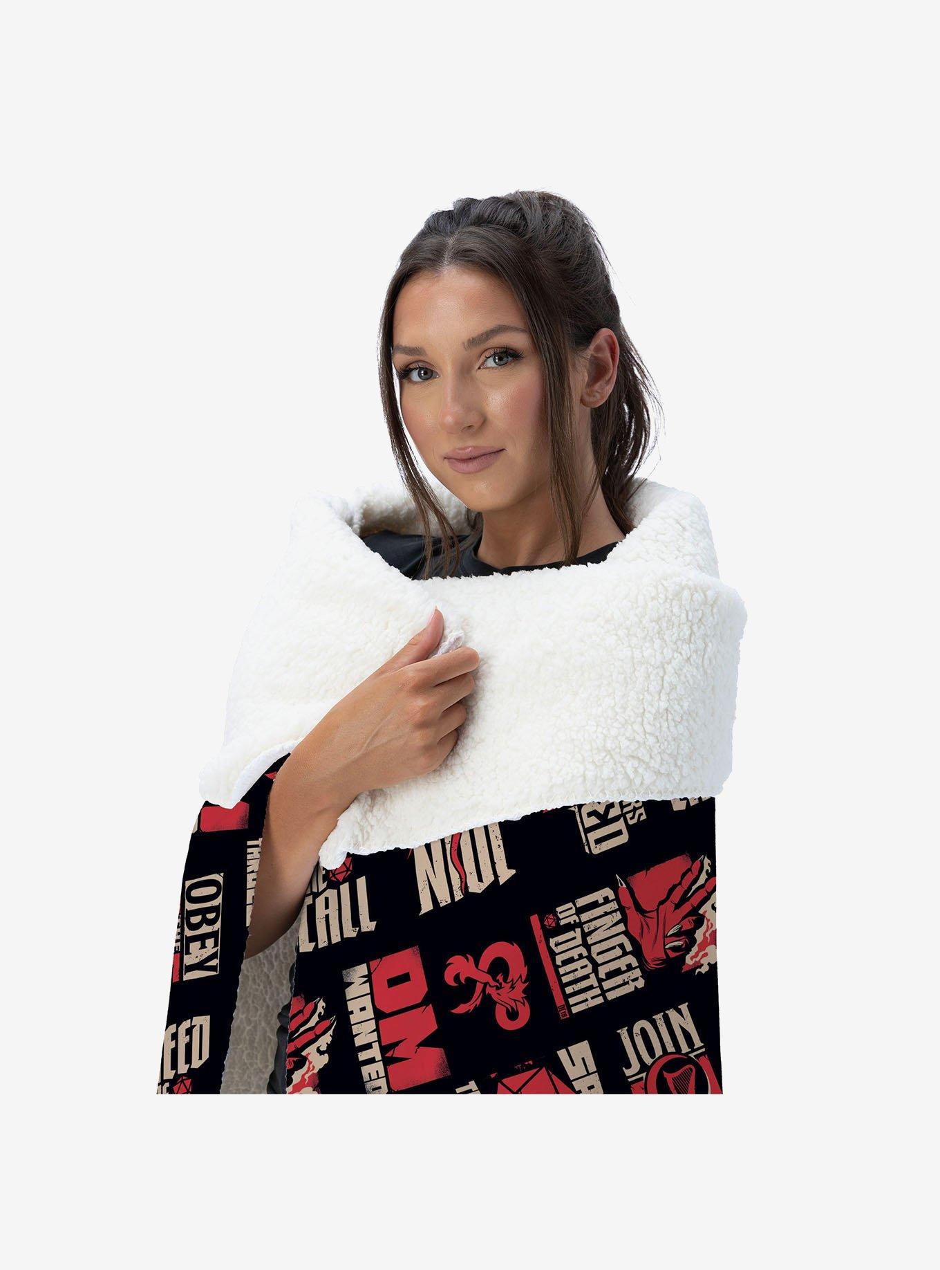 Dungeons & Dragons D&D Pattern Silk Touch Sherpa Throw Blanket, , hi-res