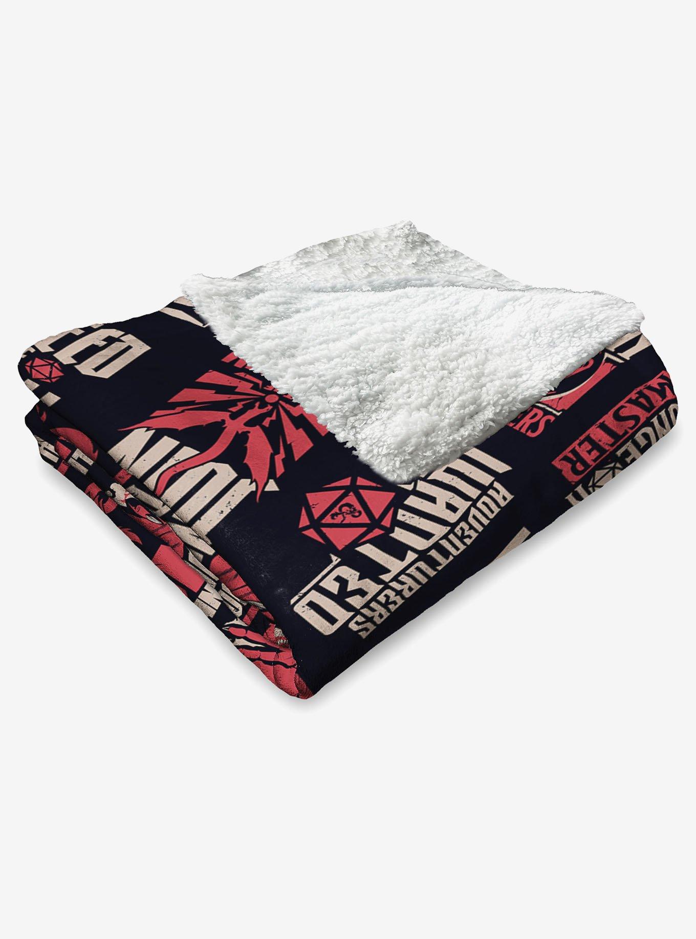 Dungeons & Dragons D&D Pattern Silk Touch Sherpa Throw Blanket, , alternate