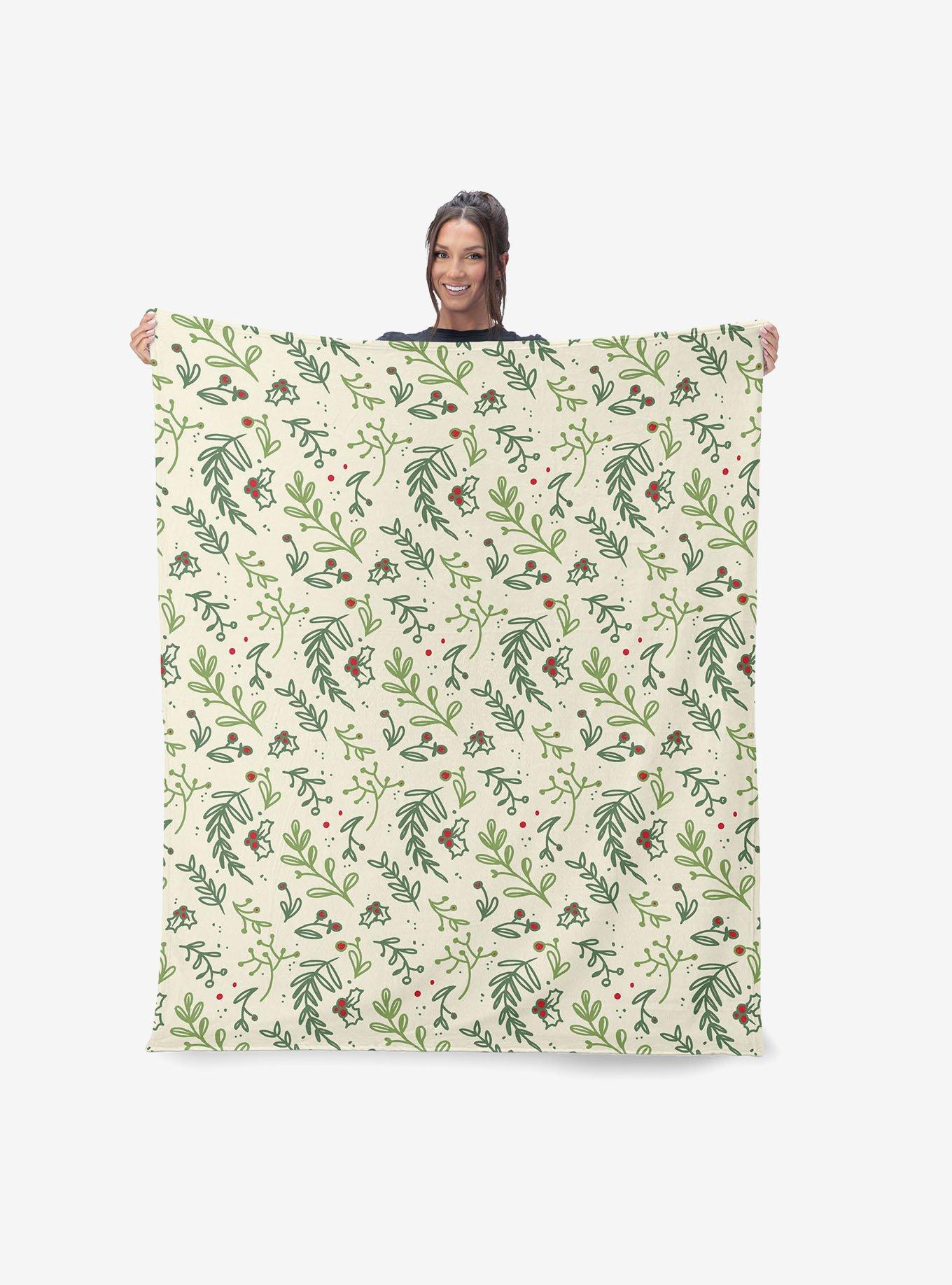 Mistletoe Silk Touch Sherpa Throw Blanket, , alternate