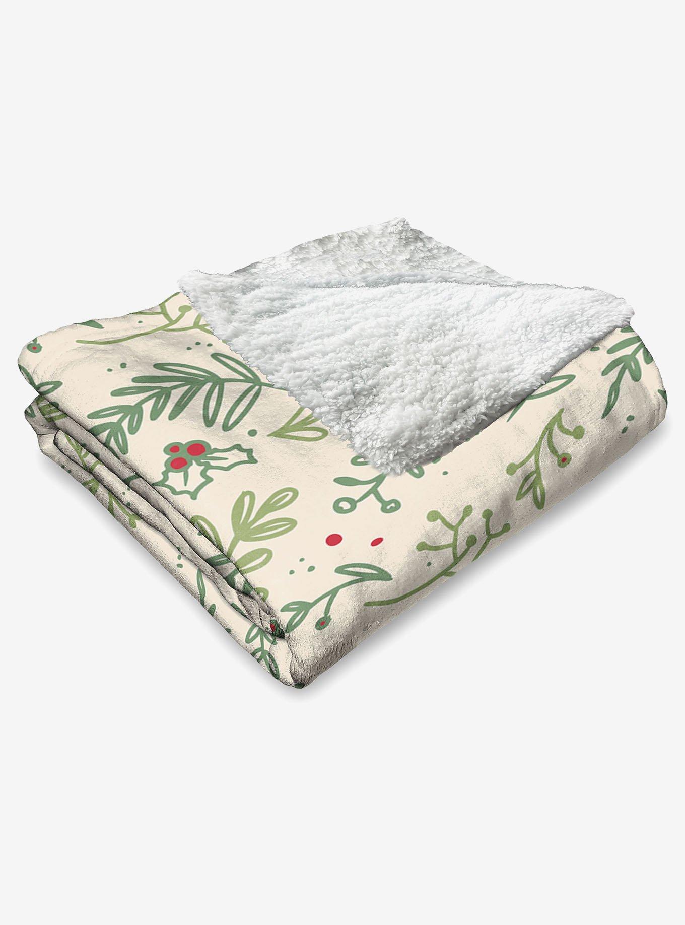 Mistletoe Silk Touch Sherpa Throw Blanket, , alternate