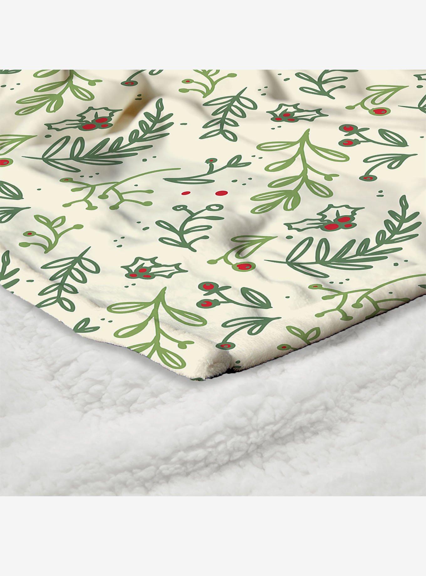Mistletoe Silk Touch Sherpa Throw Blanket, , alternate