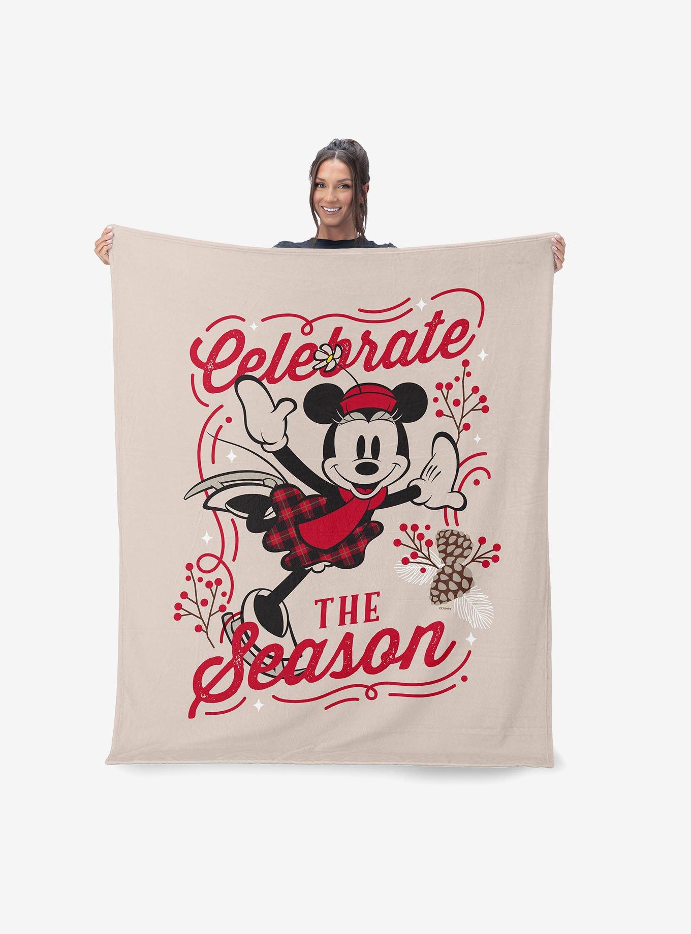 Disney Minnie Mouse Celebrate The Season Silk Touch Sherpa Throw Blanket, , alternate