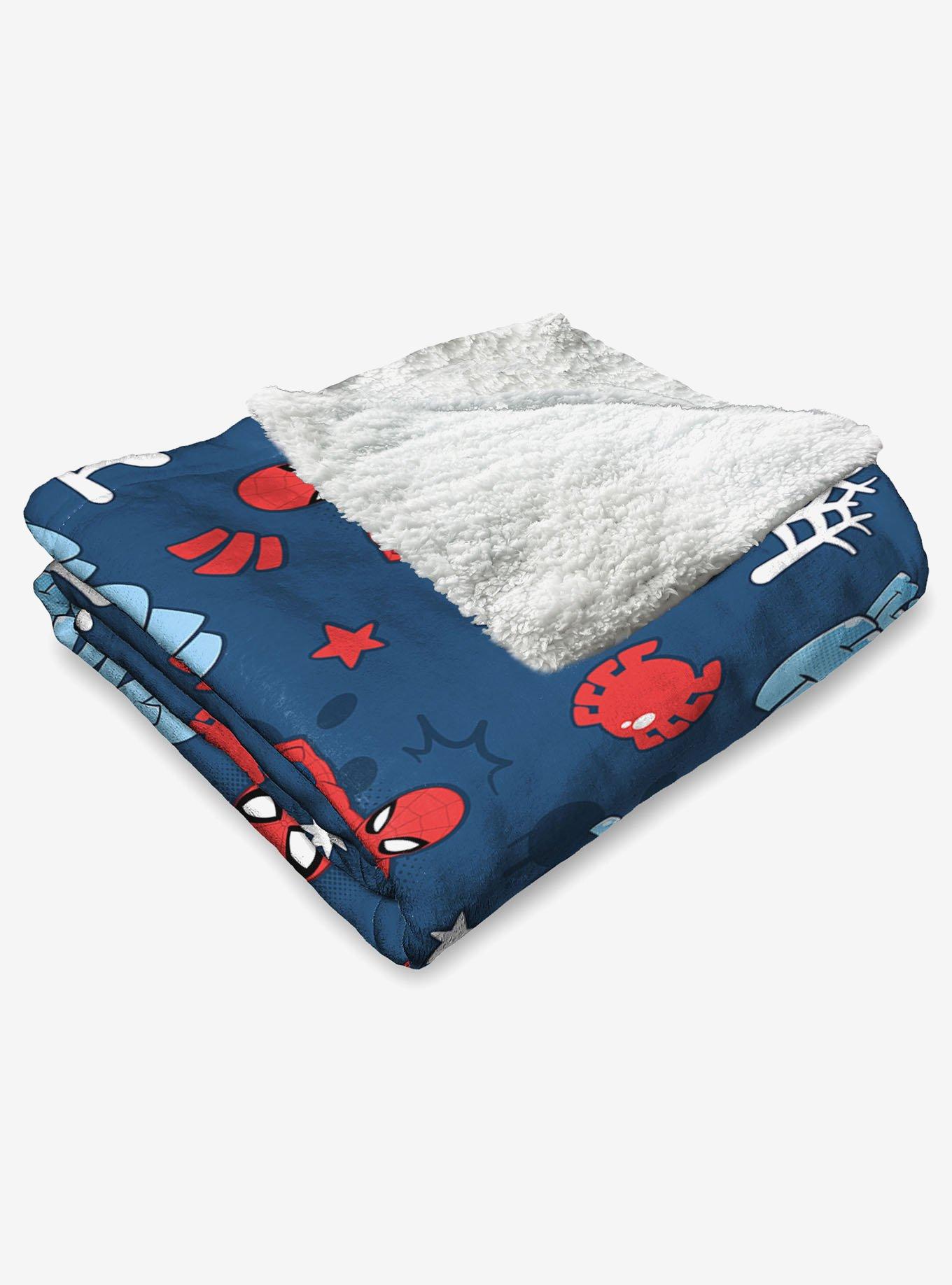 Marvel Spider-Man Thwip Pattern Silk Touch Sherpa Throw Blanket, , alternate