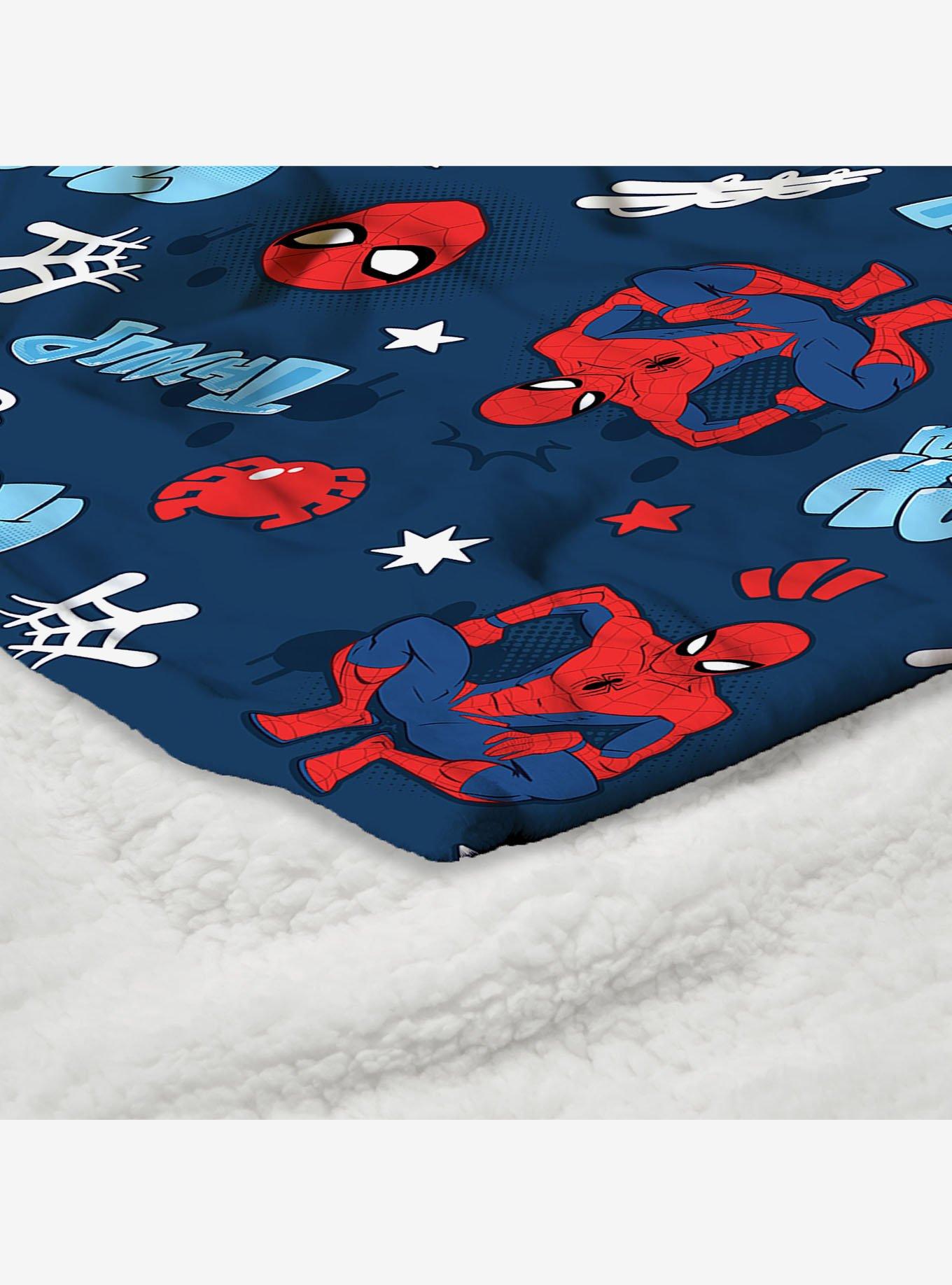 Marvel Spider-Man Thwip Pattern Silk Touch Sherpa Throw Blanket, , alternate