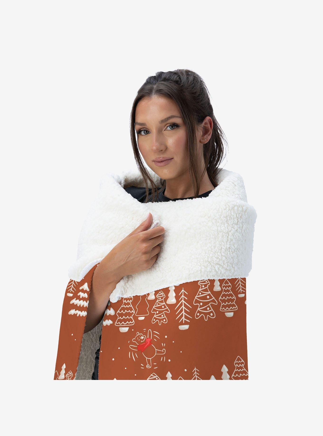 Disney Winnie the Pooh Gingerbread Pooh Silk Touch Sherpa Throw Blanket, , alternate