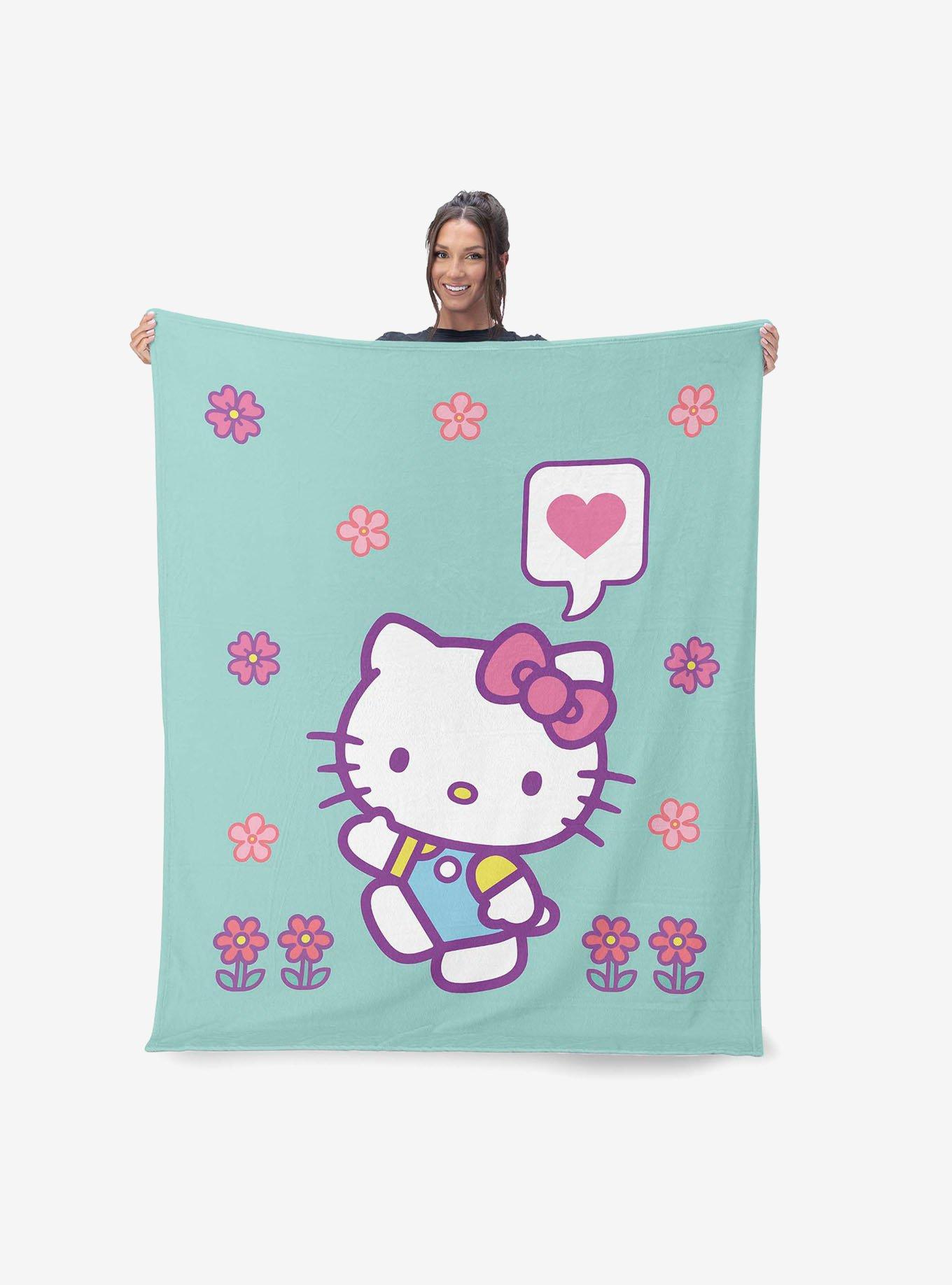 Sanrio Hello Kitty Falling Flowers Silk Touch Throw Blanket, , hi-res