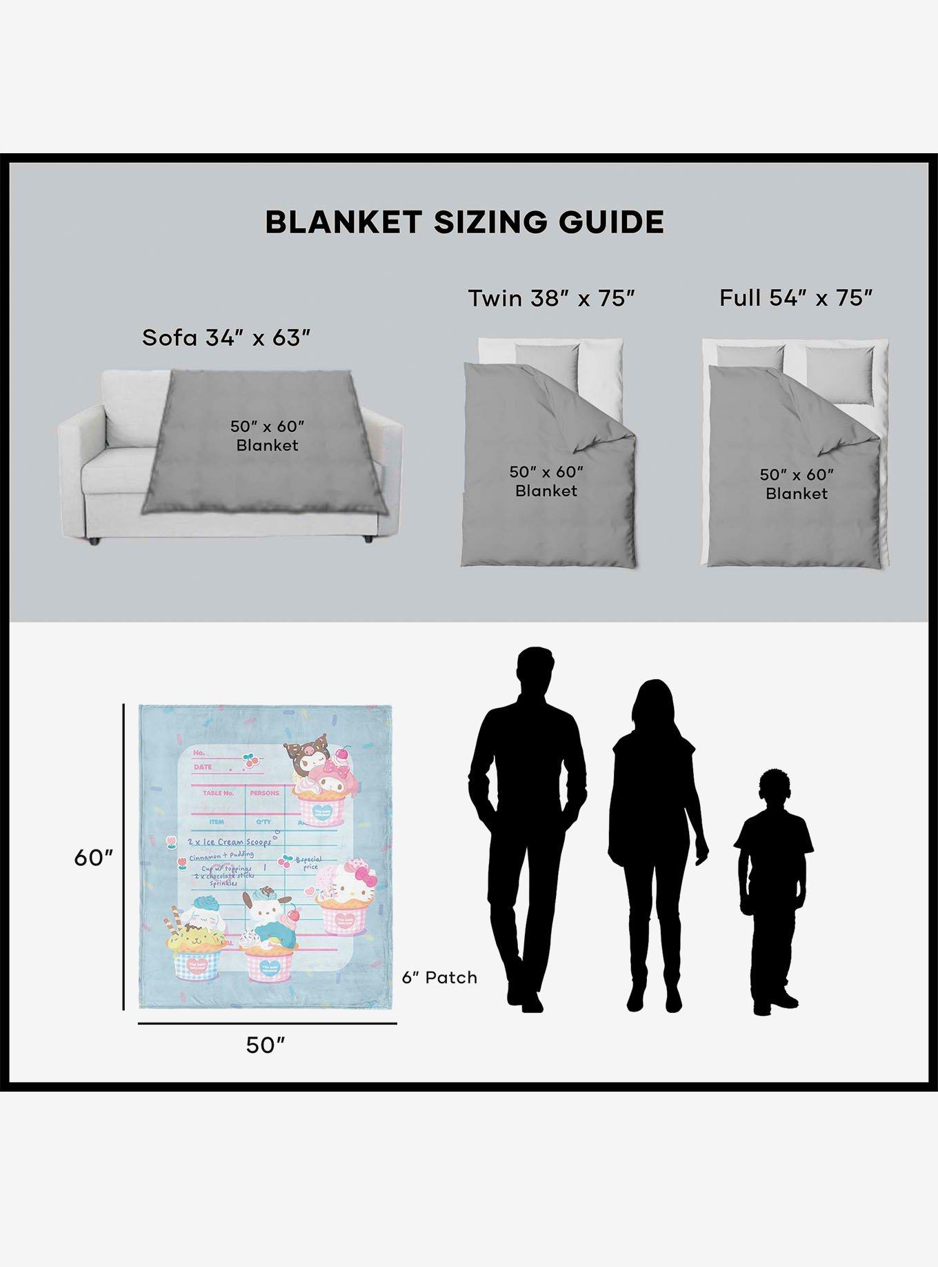 Sanrio Hello Kitty & Friends Ice Cream Menu Silk Touch Throw Blanket, , alternate