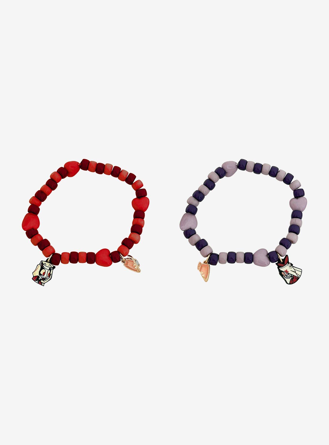 Hazbin Hotel Charlie & Vaggie Bead Bracelet Set, , hi-res