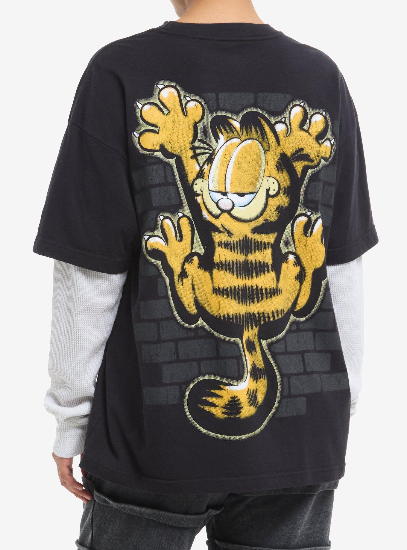 Garfield Face Girls Oversized Long-Sleeve Twofer, , hi-res