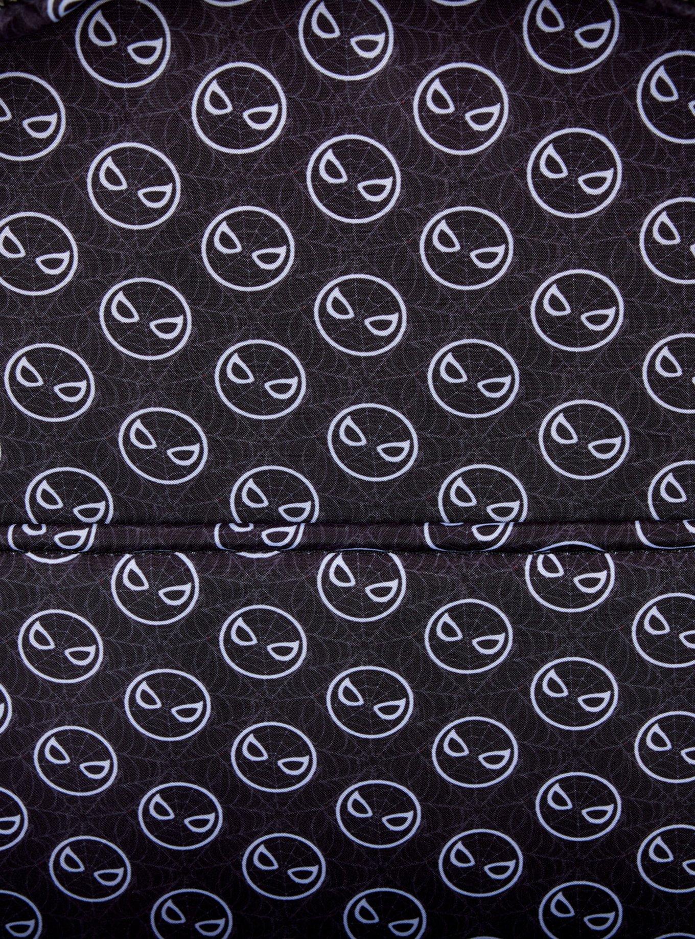 Loungefly Marvel Spider-Man Black & White Suit Quilted Figural Backpack, , alternate