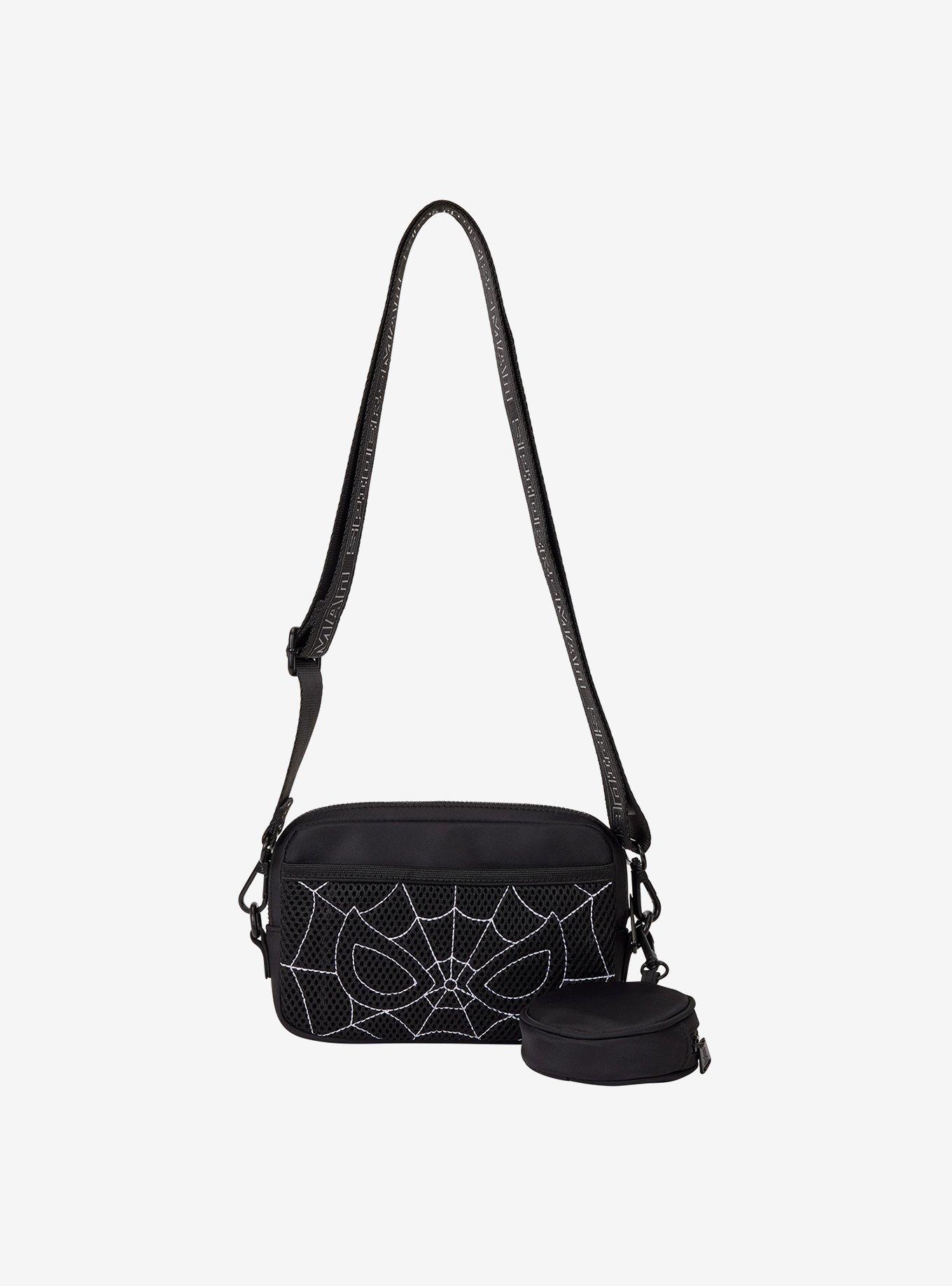 Loungefly Marvel Spider-Man Black & White Suit Sling Bag with Coin Purse, , alternate