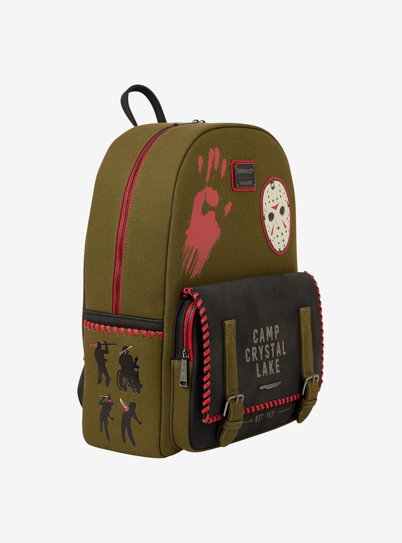 Loungefly Friday the 13th Camp Crystal Lake Canvas Glow-in-the-Dark Backpack, , alternate