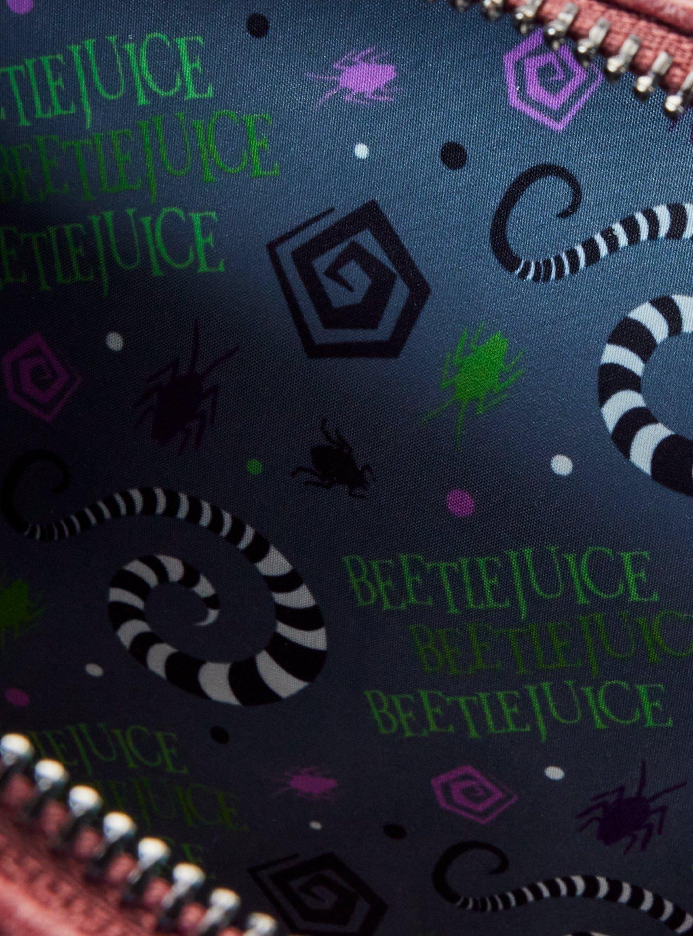 Loungefly Beetlejuice Handbook For The Recently Deceased Pin Display Figural Mini Backpack, , alternate