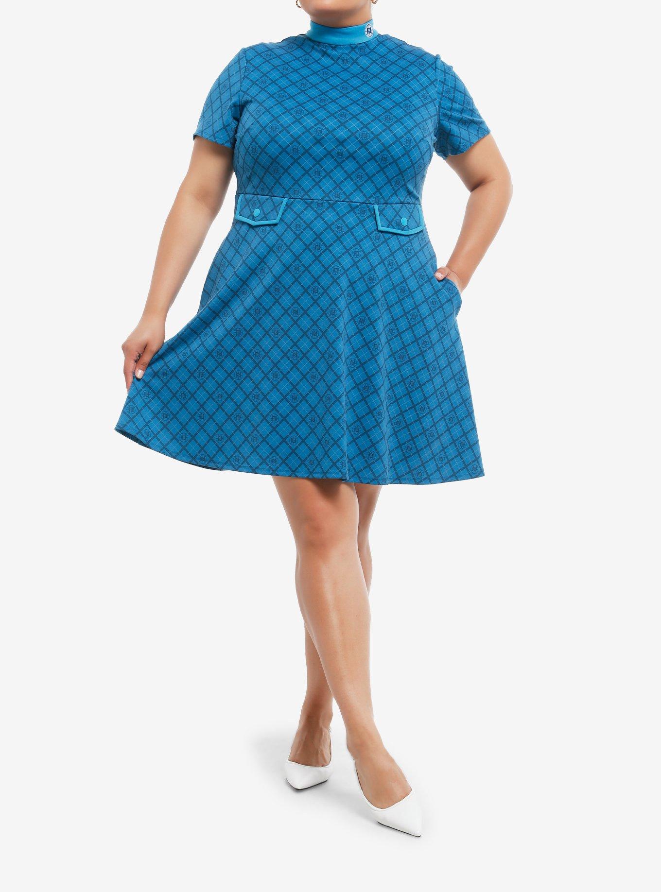 Her Universe Marvel The Fantastic Four: First Steps Logo Retro Mock Neck Dress Plus Size Her Universe Exclusive, , hi-res