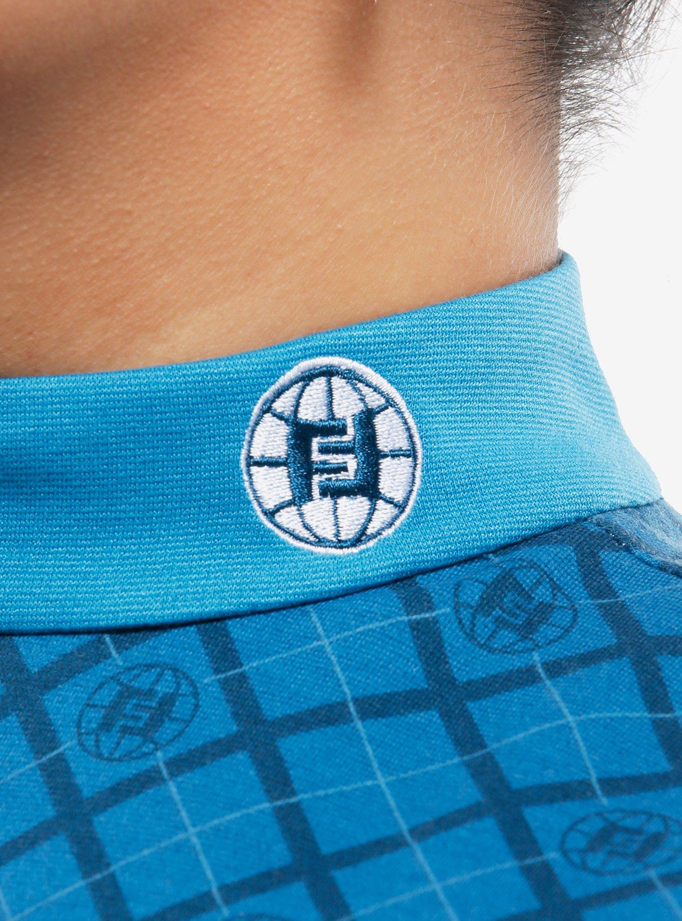 Her Universe Marvel The Fantastic Four: First Steps Logo Retro Mock Neck Dress Plus Size Her Universe Exclusive, BLUE, alternate