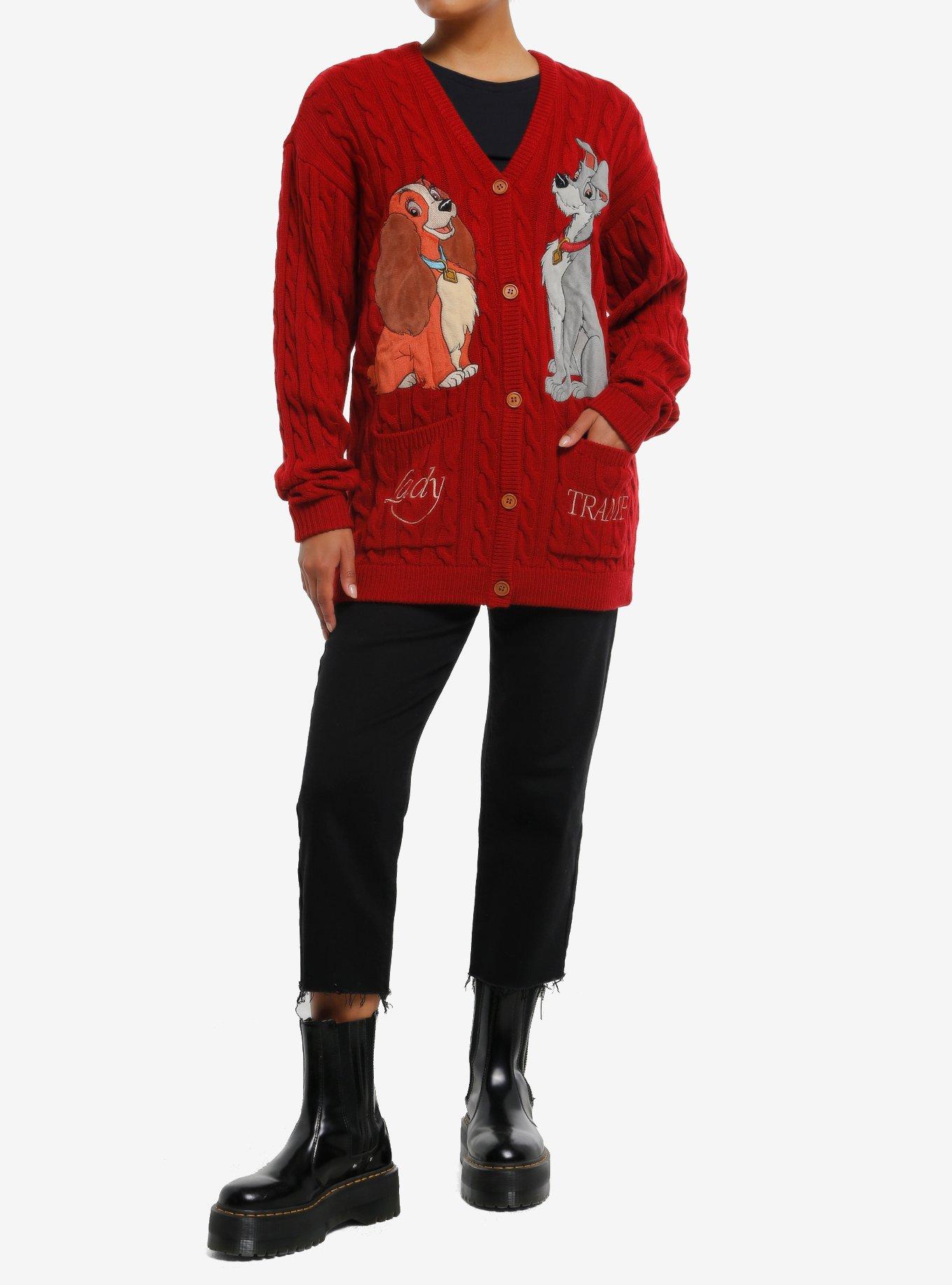 Her Universe Disney Lady And The Tramp Cable Knit Cardigan, MULTI, alternate