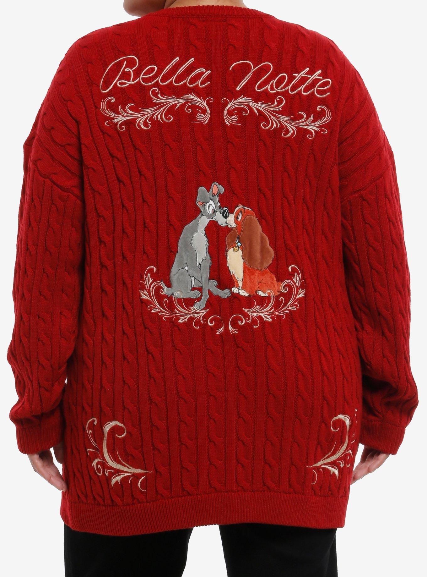 Her Universe Disney Lady And The Tramp Cable Knit Cardigan Plus Size, , hi-res