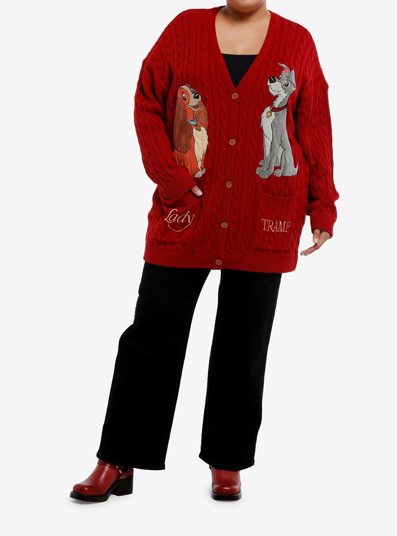 Her Universe Disney Lady And The Tramp Cable Knit Cardigan Plus Size, MULTI, alternate