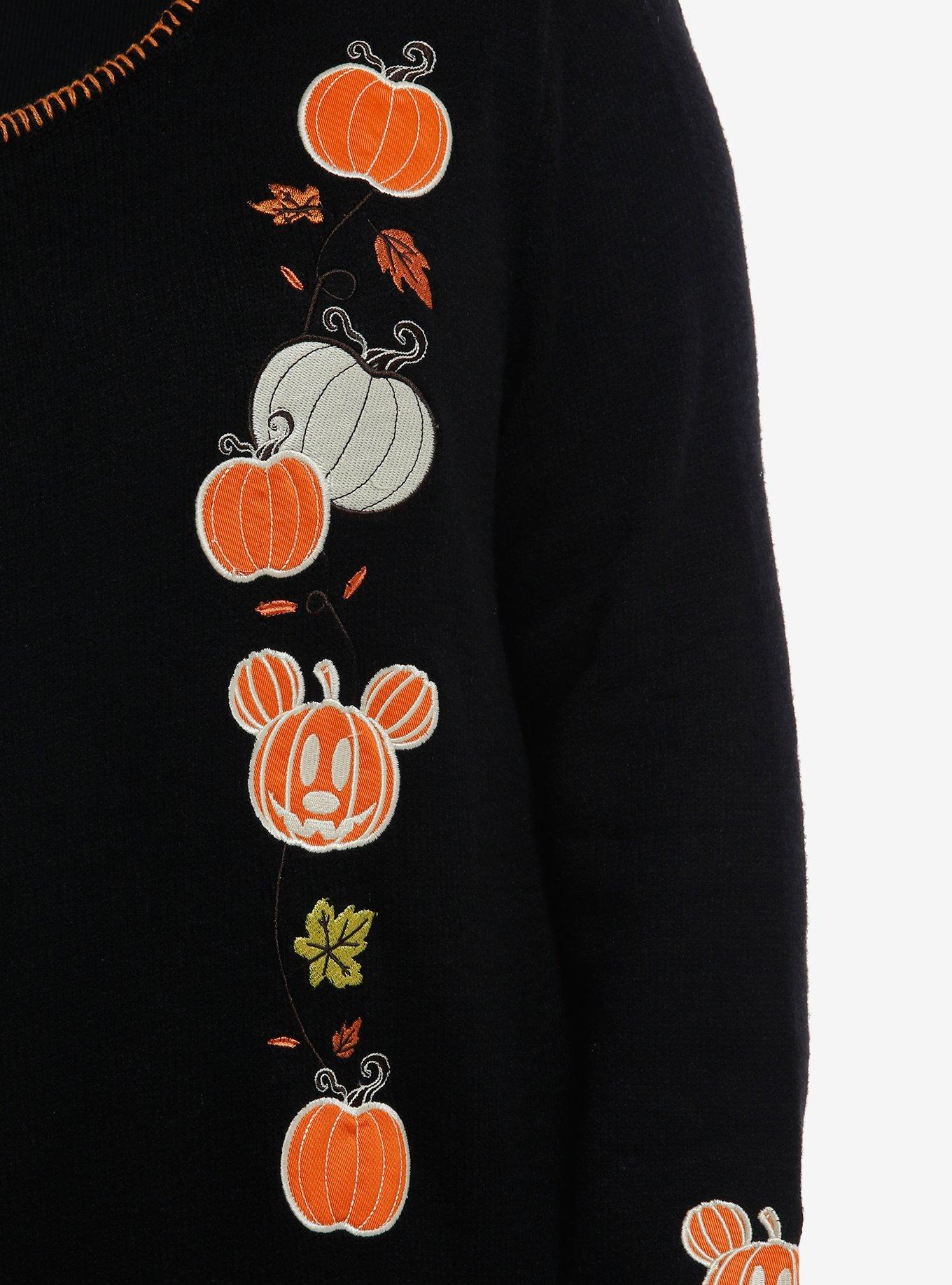 Her Universe Disney Halloween Mickey Mouse Pumpkins Glow-In-The-Dark Cardigan Plus Size Her Universe Exclusive, MULTI, alternate