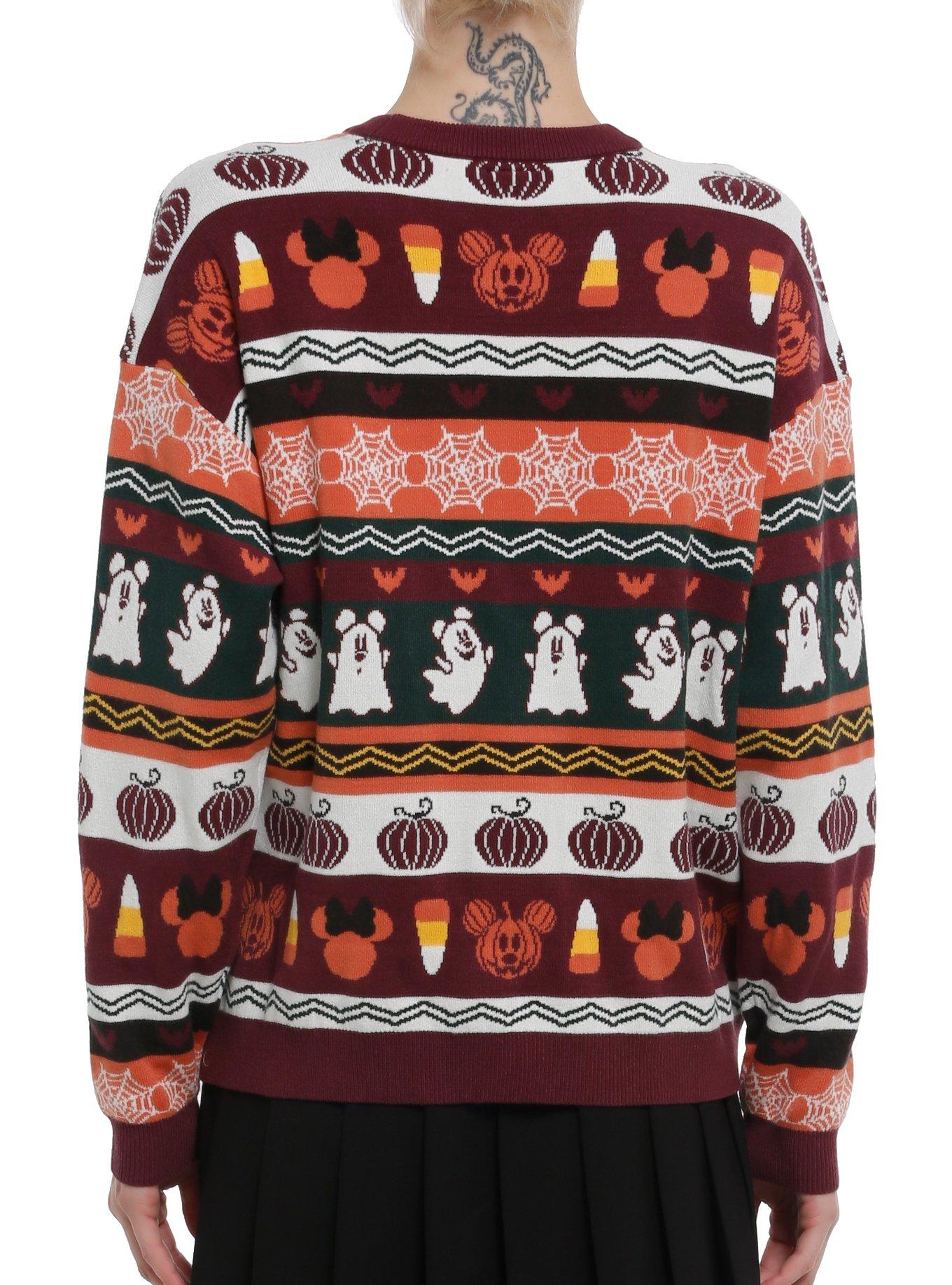 Her Universe Disney Halloween Fair Isle Knit Oversized Sweater, MULTI, alternate