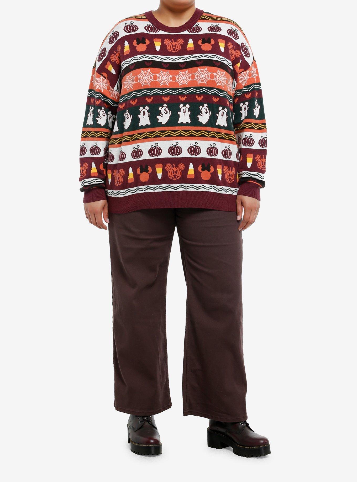 Her Universe Disney Halloween Fair Isle Knit Oversized Sweater Plus Size, , hi-res