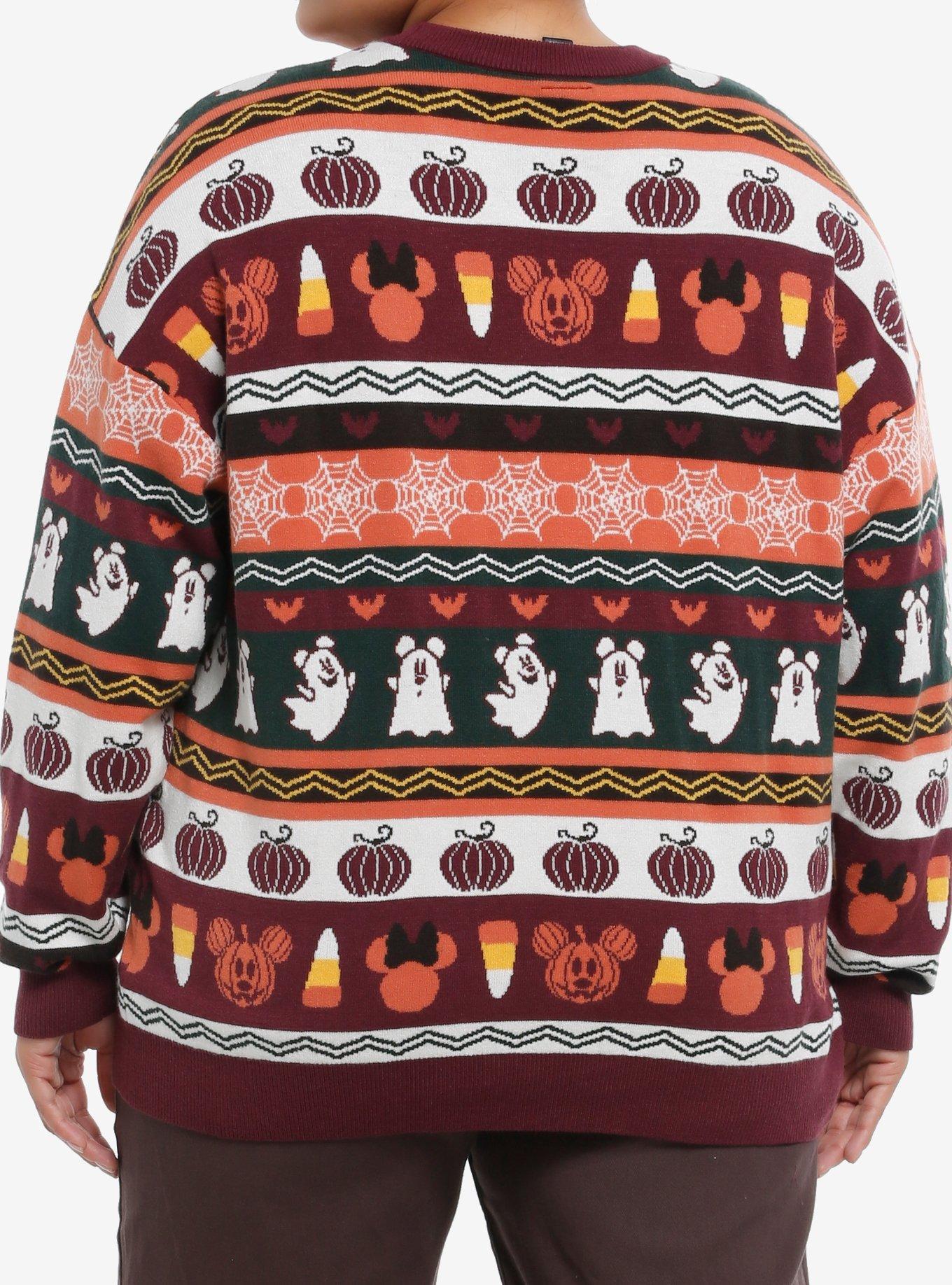 Her Universe Disney Halloween Fair Isle Knit Oversized Sweater Plus Size, MULTI, alternate