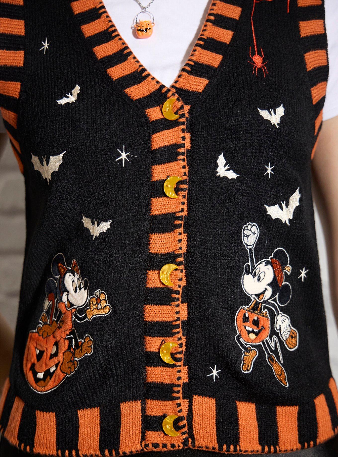 Her Universe Disney Mickey Mouse & Minnie Mouse Pumpkin Sweater Vest, MULTI, alternate
