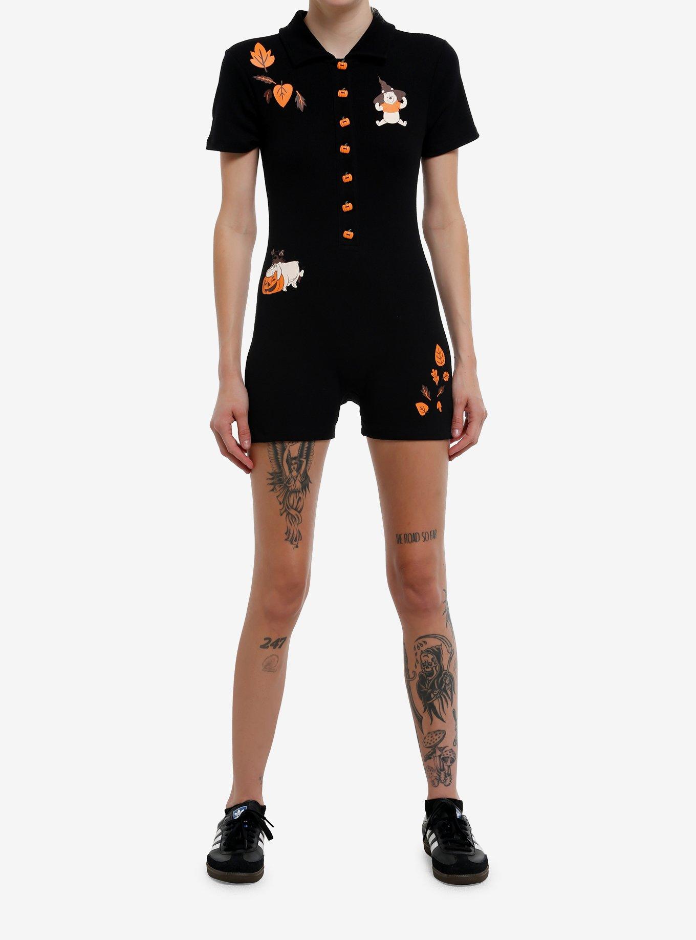 Her Universe Disney Winnie The Pooh Halloween Collar Romper, MULTI, alternate