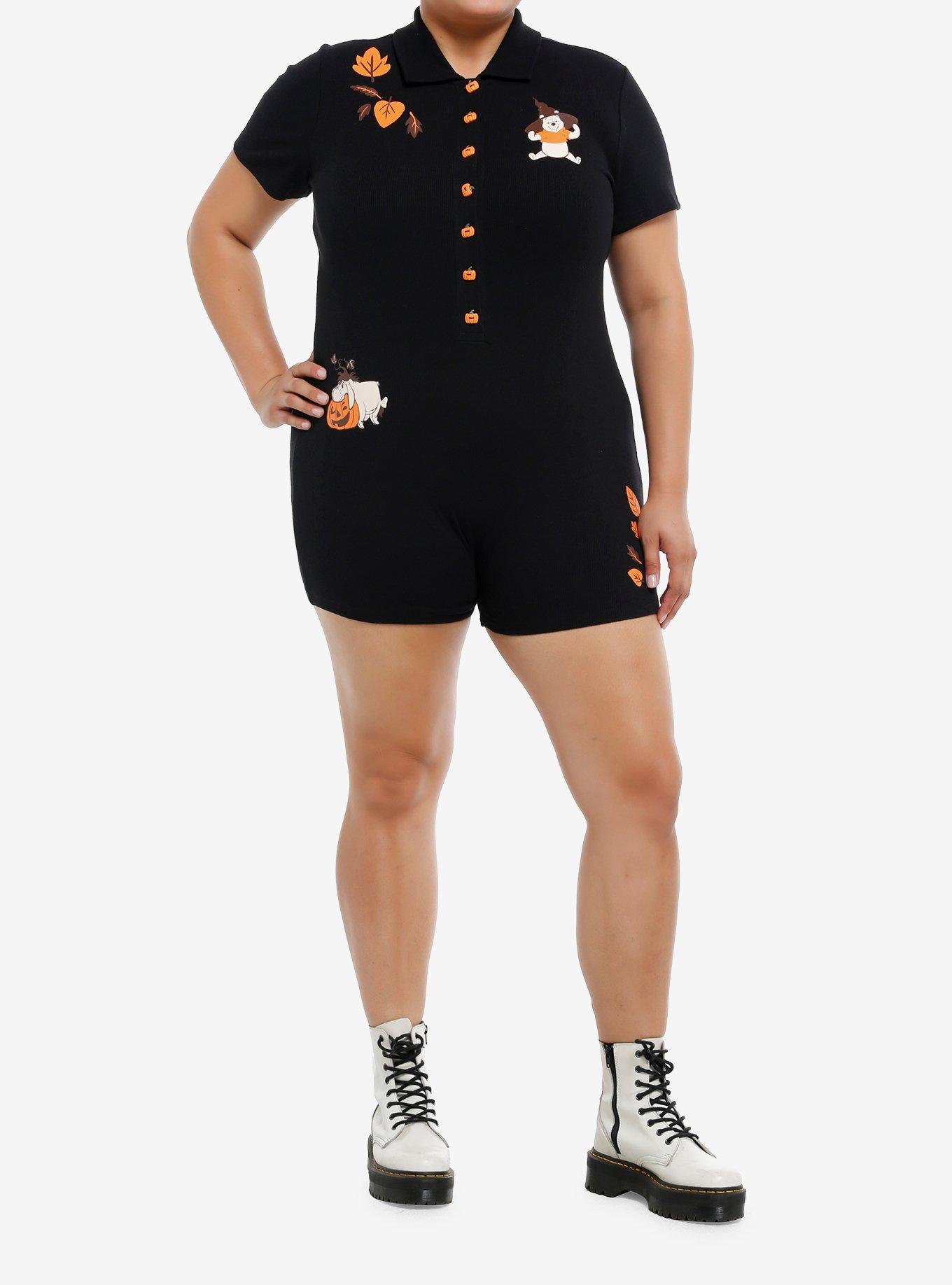 Her Universe Disney Winnie The Pooh Halloween Collar Romper Plus Size, MULTI, alternate
