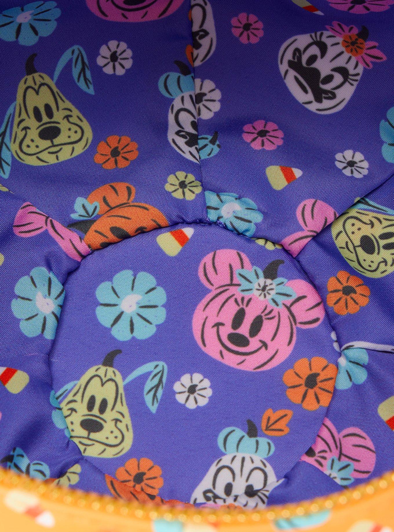 Loungefly Disney Mickey Mouse Floral Pumpkin Figural Crossbody Bag, , alternate