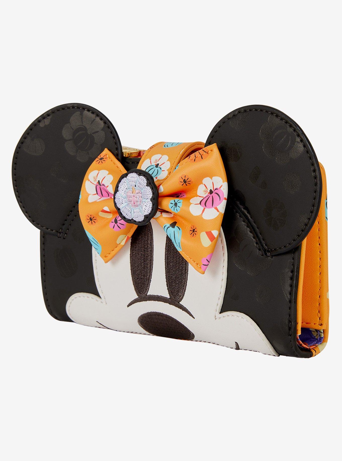 Loungefly Disney Minnie Mouse Floral Pumpkin Bow Wallet, , alternate