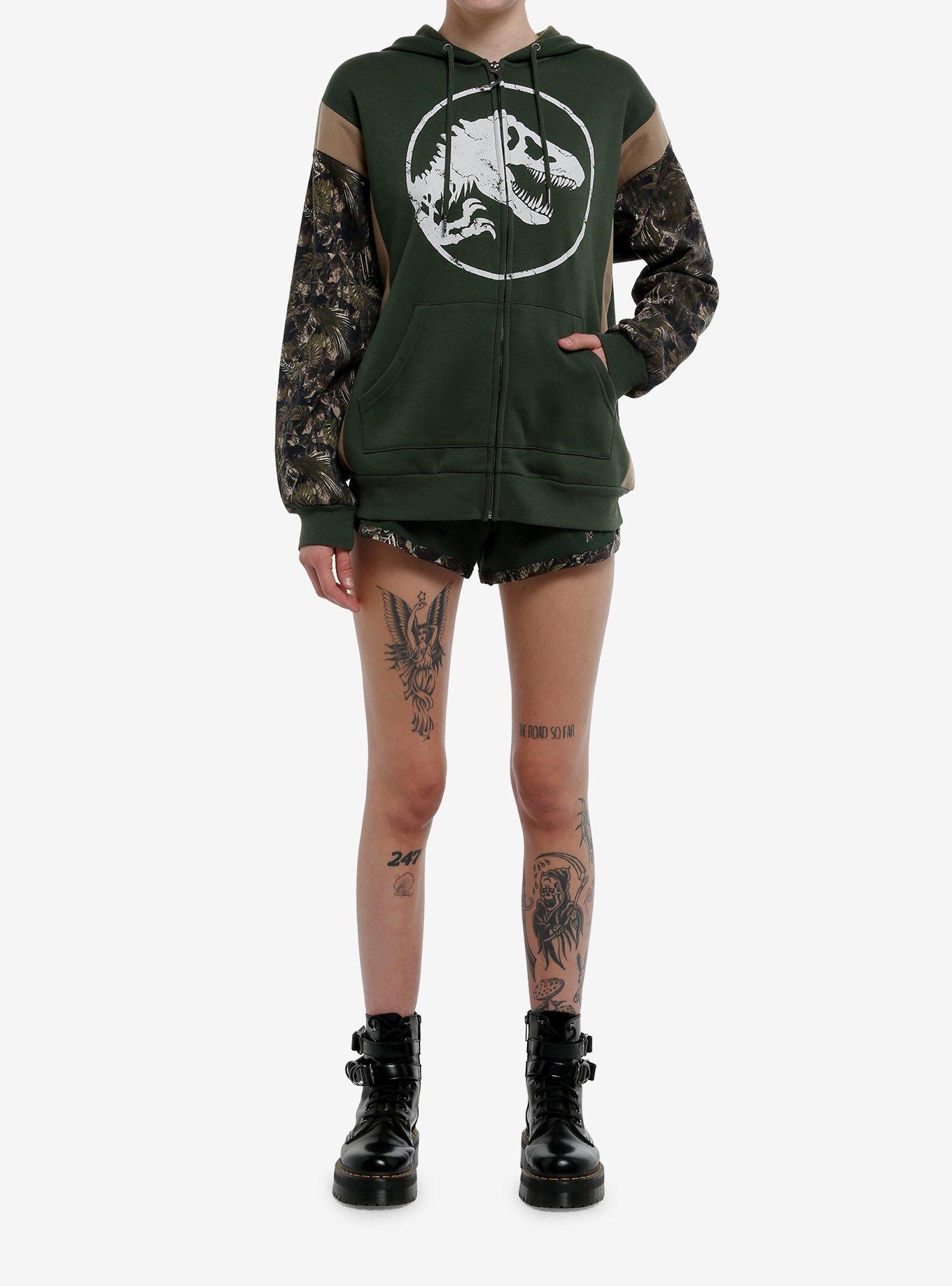 Her Universe Jurassic Park Clever Girl Camouflage Oversized Hoodie, MULTI, alternate