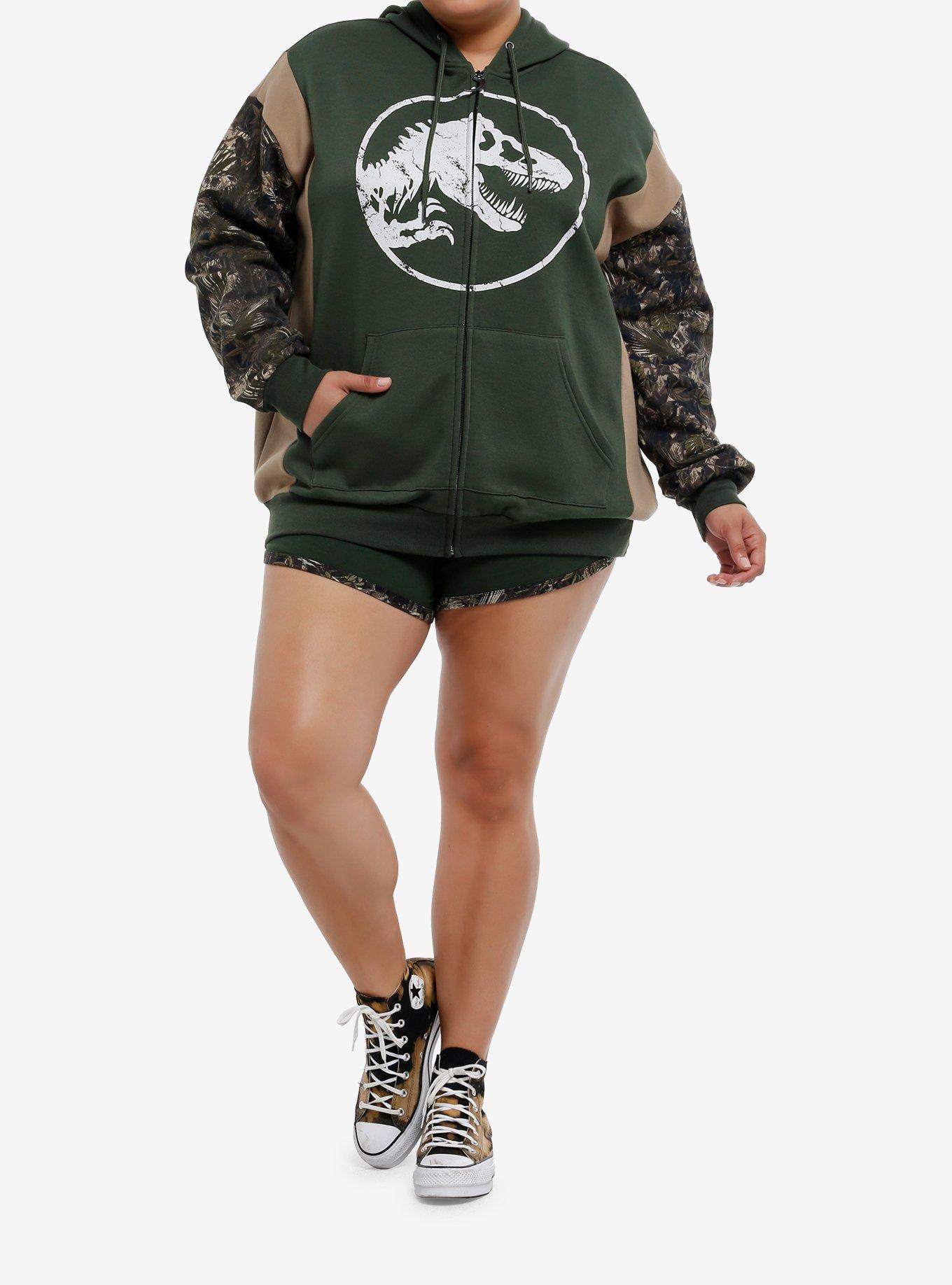 Her Universe Jurassic Park Clever Girl Camouflage Oversized Hoodie Plus Size, MULTI, alternate
