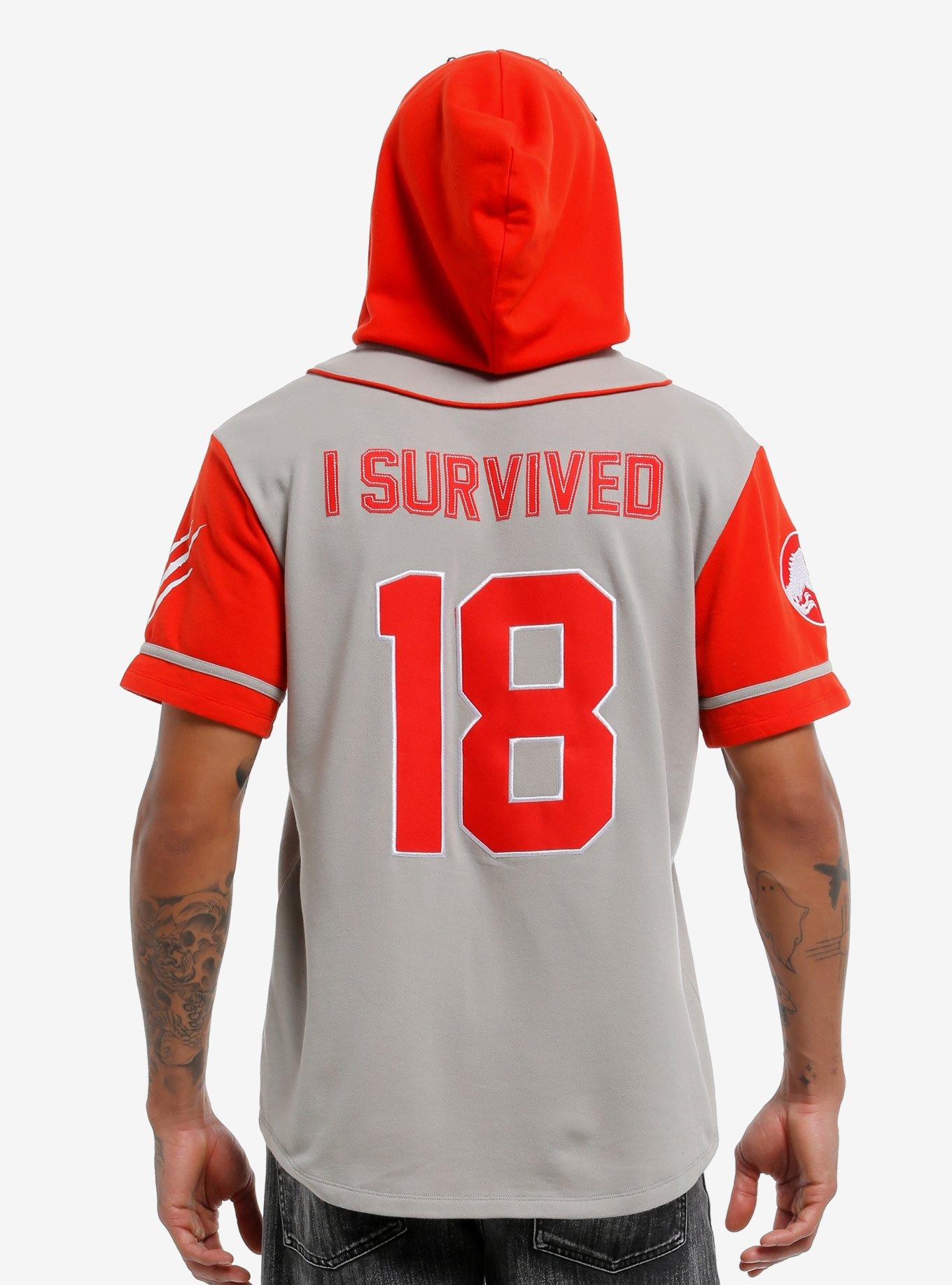Our Universe Jurassic Park I Survived Hooded Baseball Jersey, , hi-res