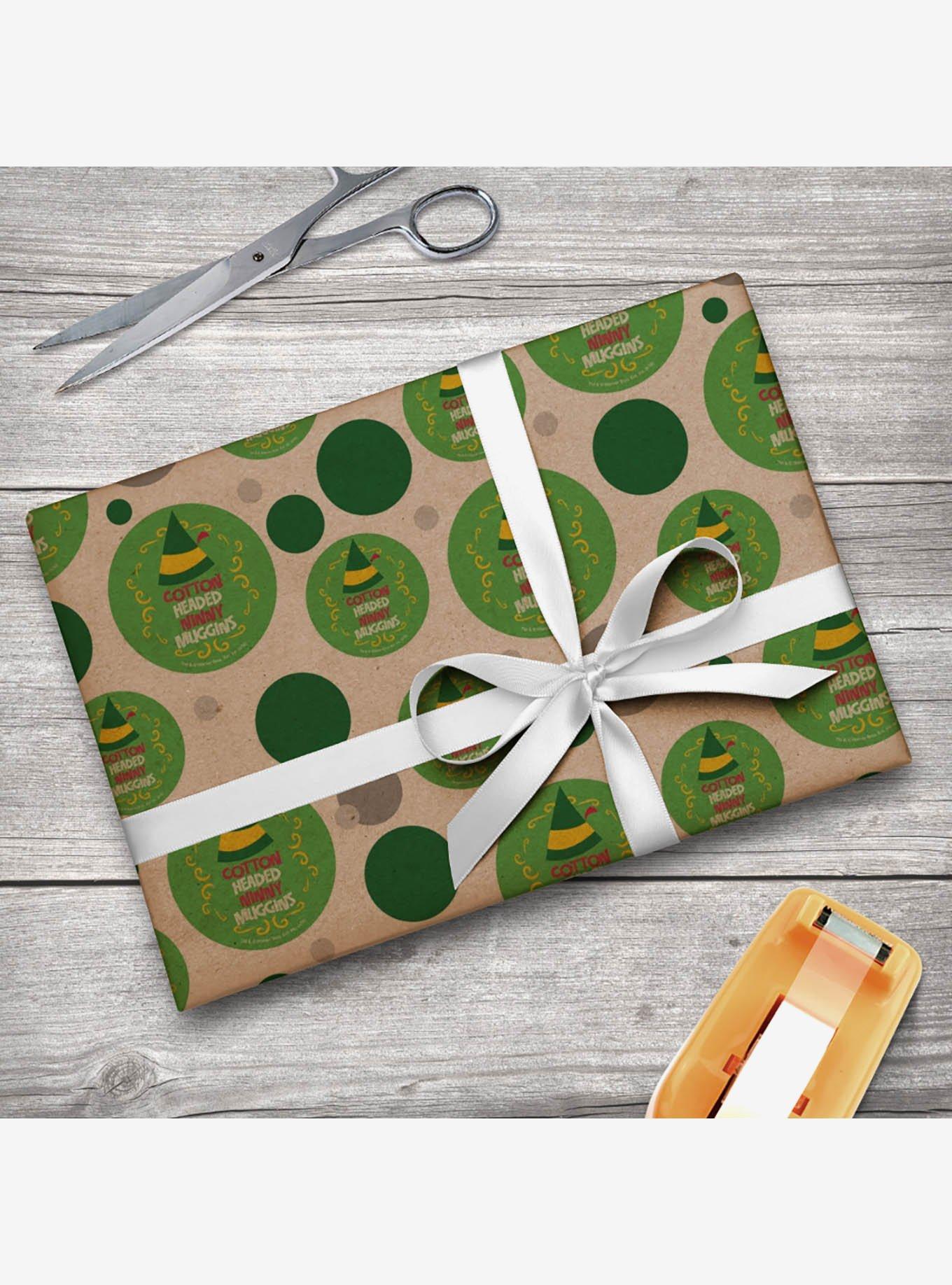 Elf Cotton Headed Ninny Muggins Kraft Wrapping Paper, , hi-res