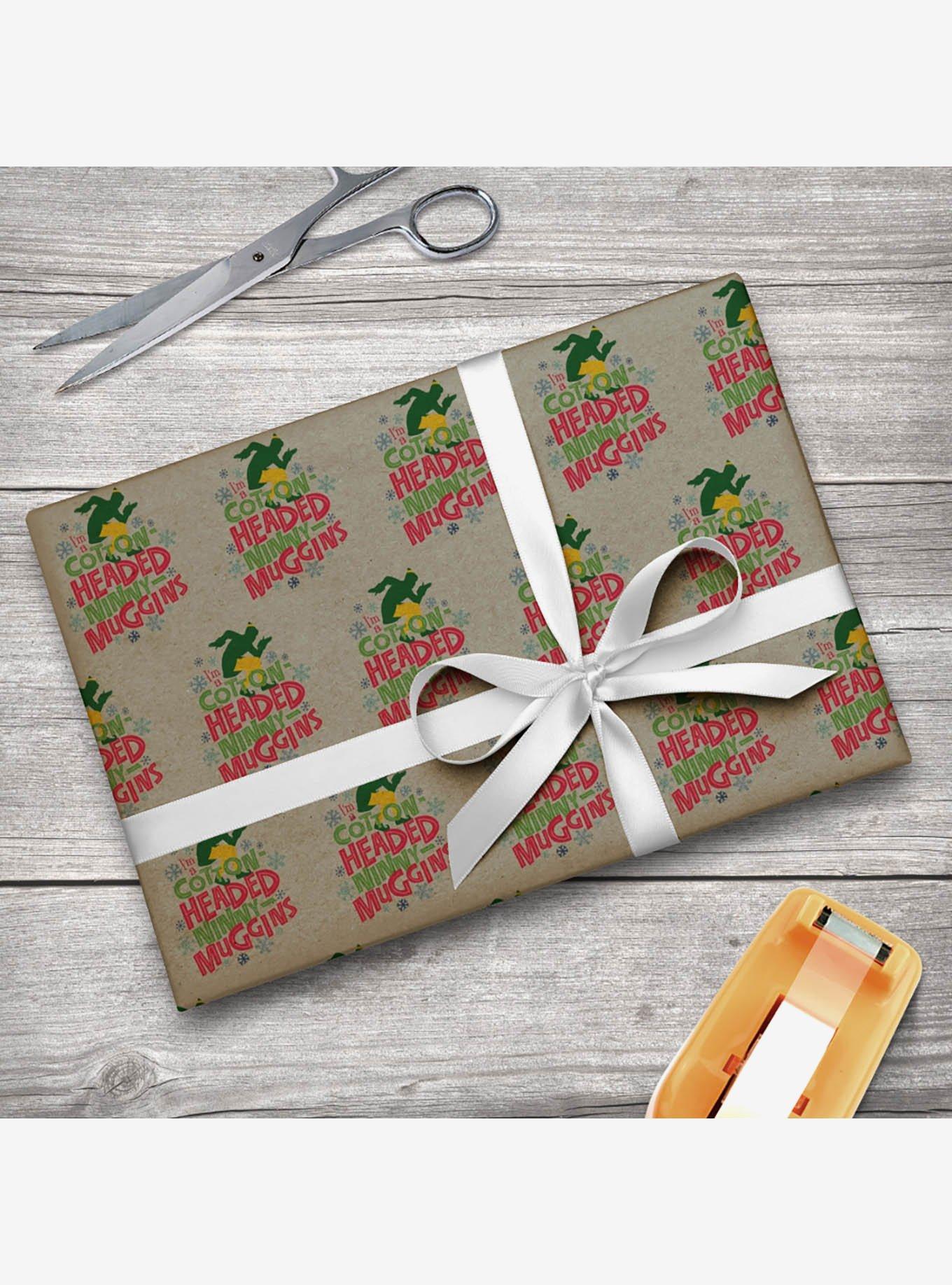 Elf Cotton Headed Ninny Muggins Kraft Wrapping Paper, , hi-res