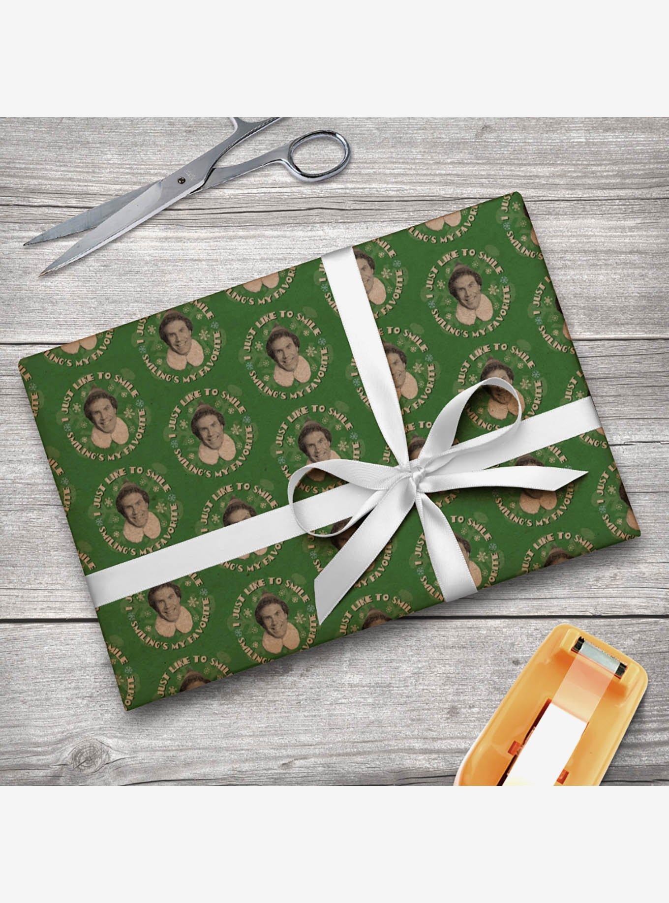 Elf Movie I Just Like to Smile Kraft Wrapping Paper, , hi-res