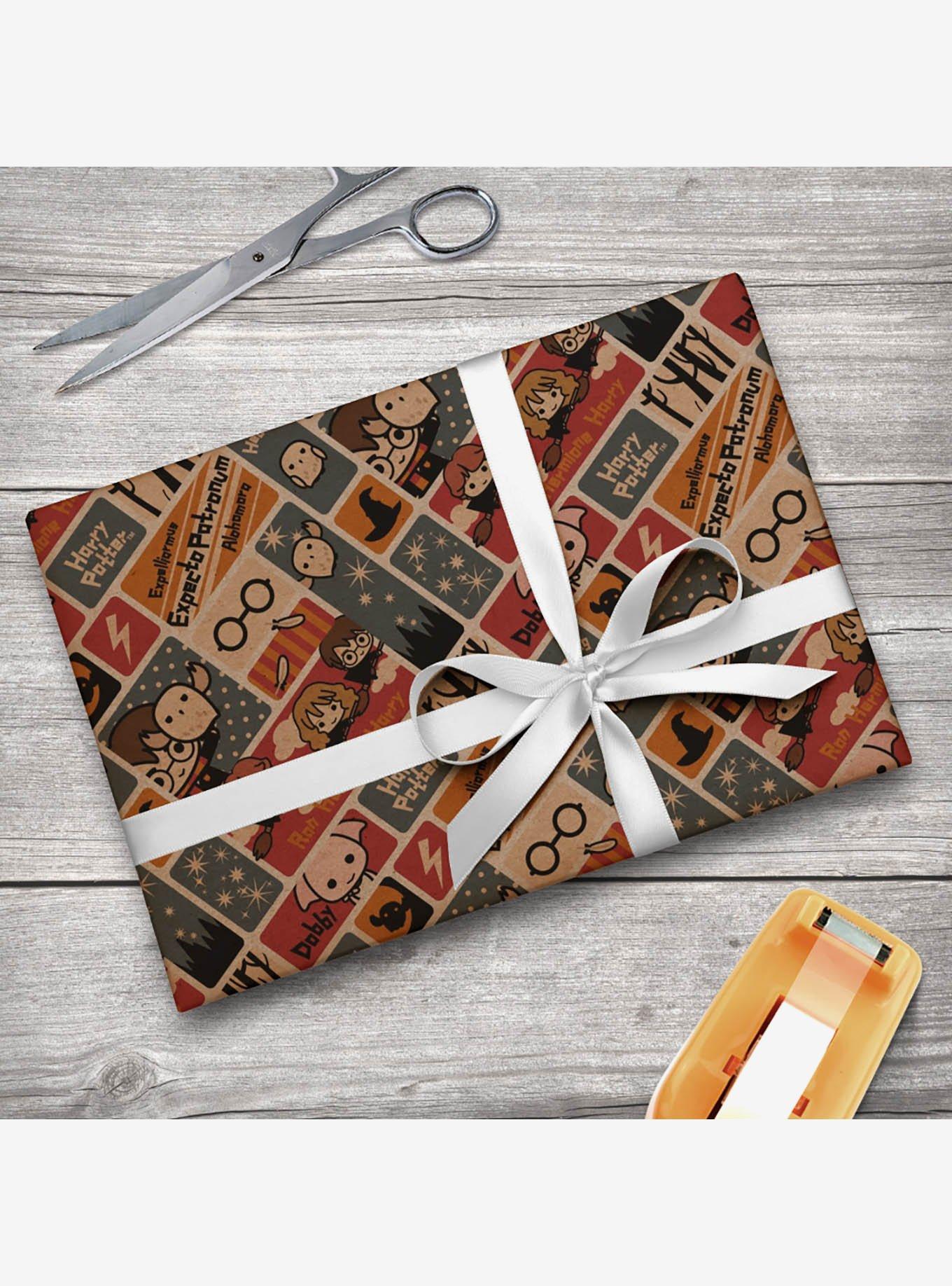 Harry Potter Cute Chibi Kraft Pattern Wrapping Paper, , hi-res